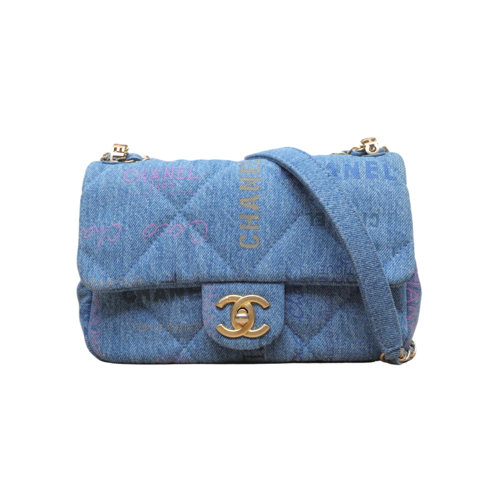 Chanel 22P CF Flap Bag 23cm in Blue Denim