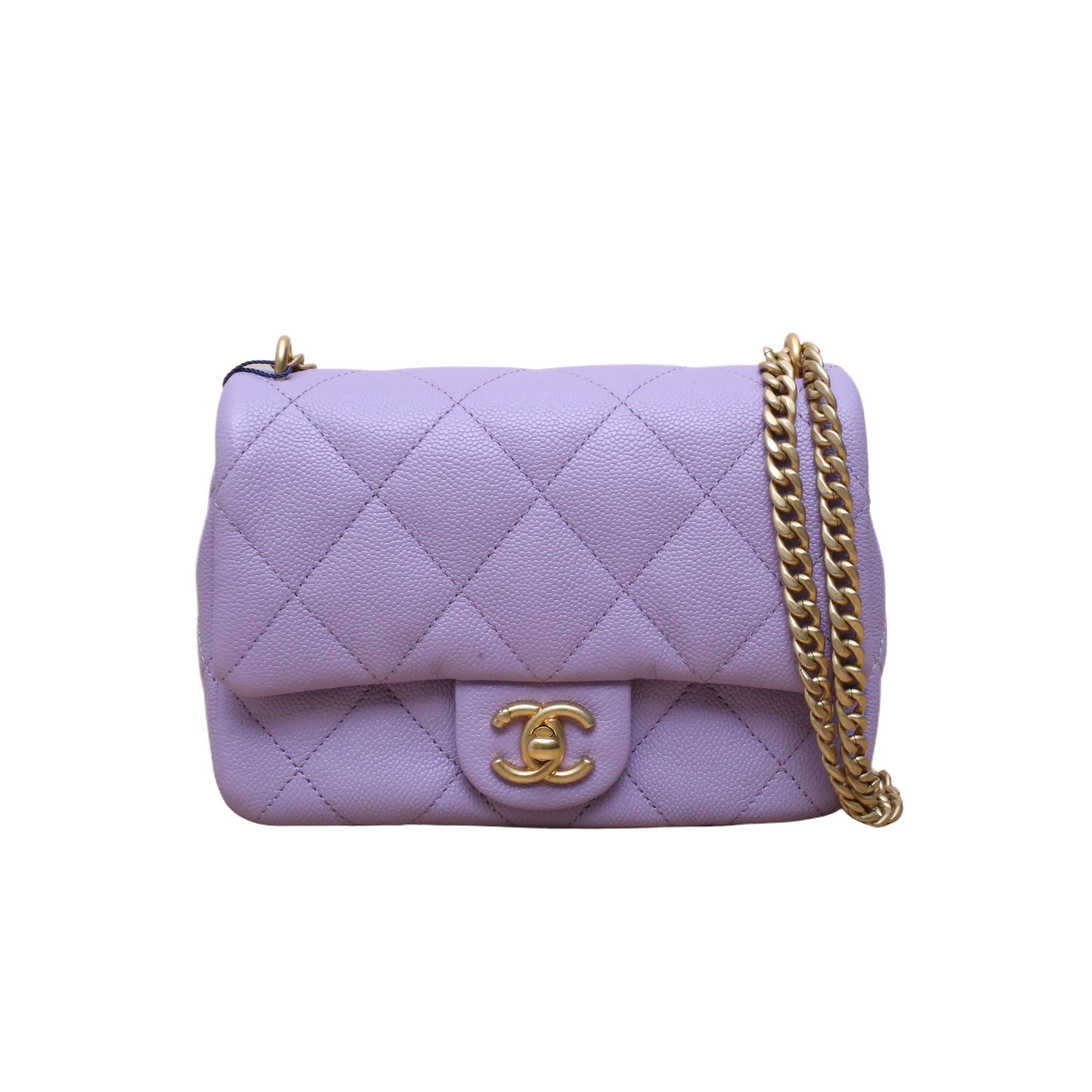 Chanel 23P CF Flap Bag 19cm in Purple Caviar Leather