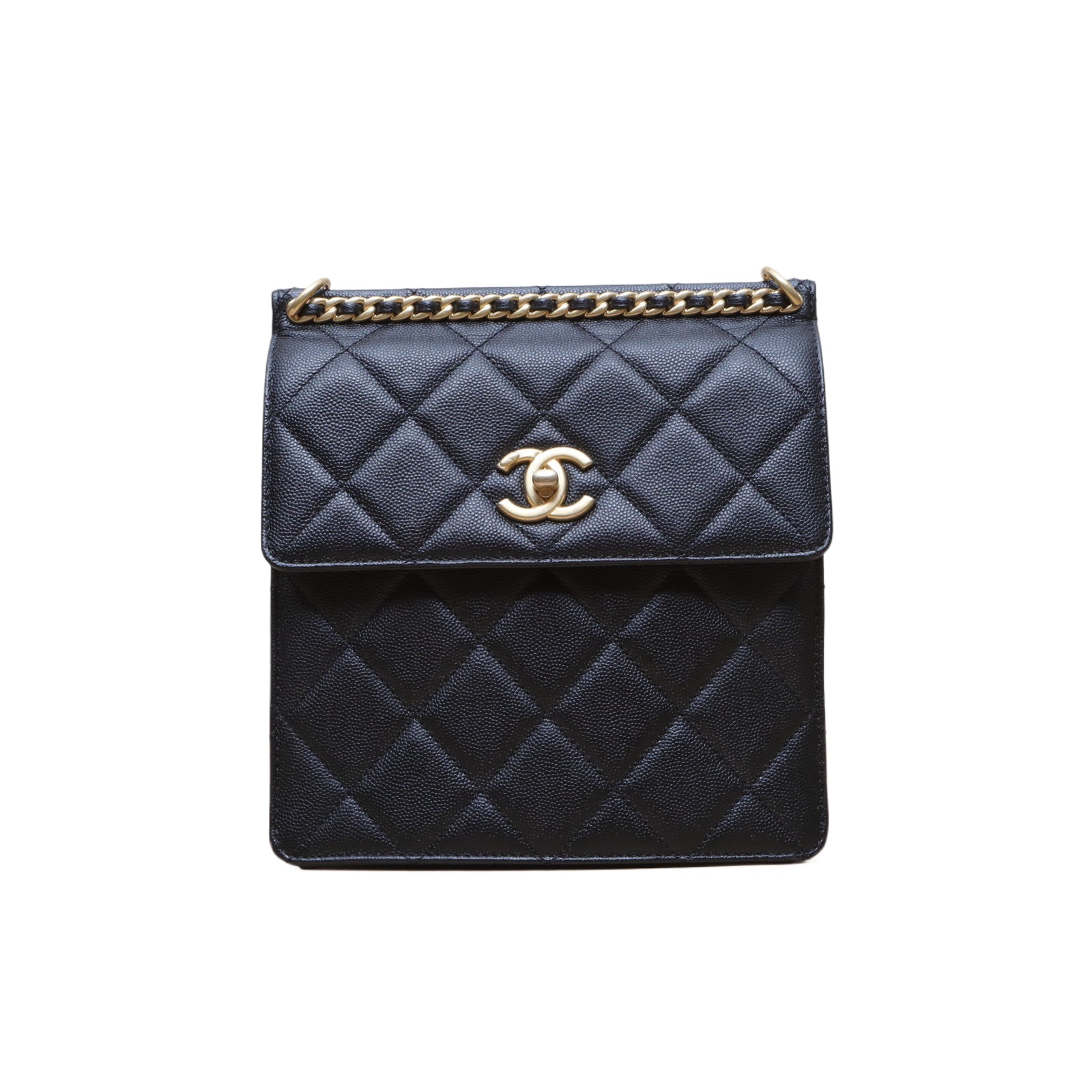 Chanel 23A Backpack 21cm in Black Caviar Leather