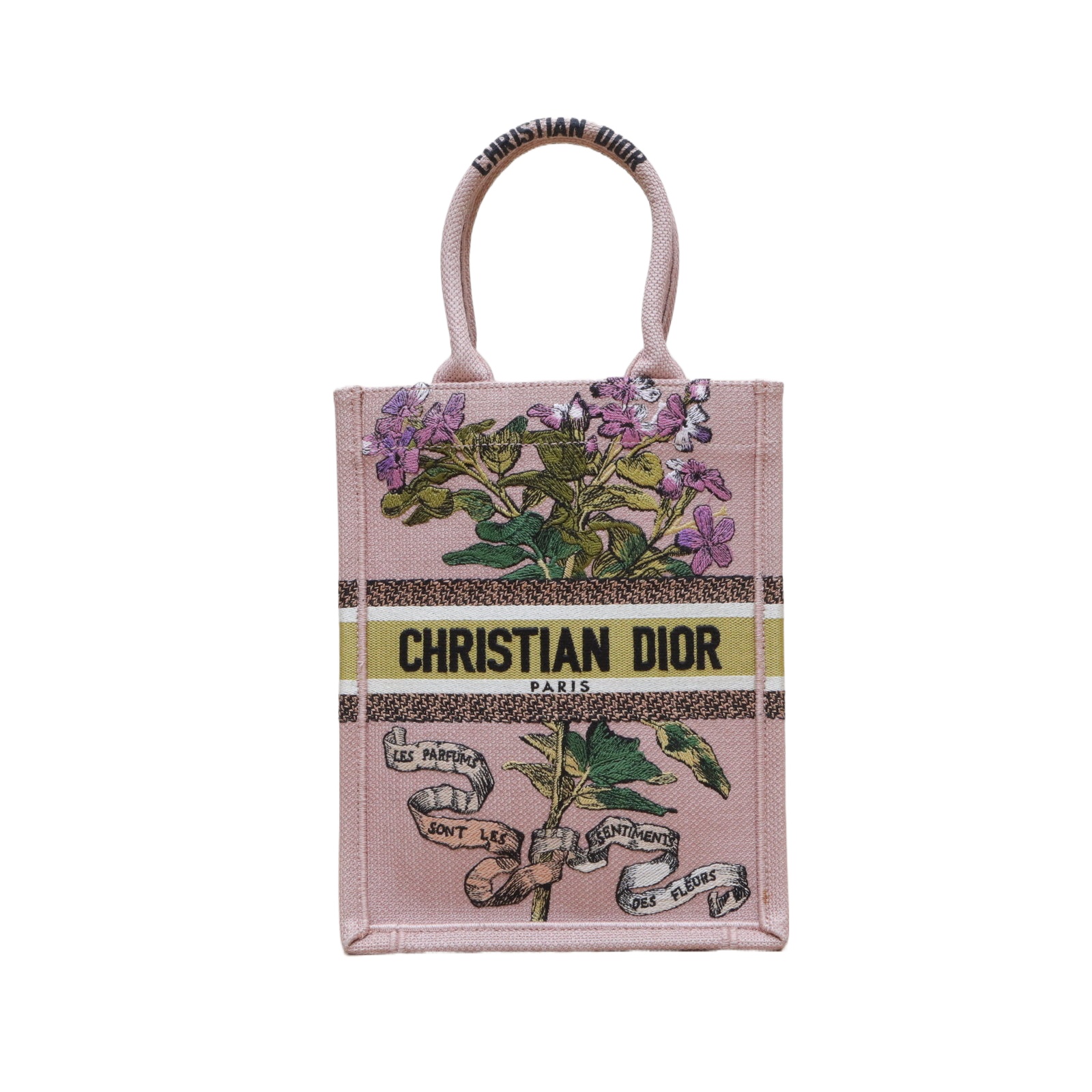 DIOR Book Tote 20cm in Pink Canvas