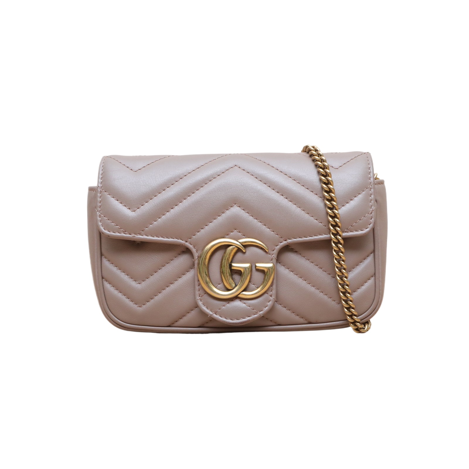 Gucci GG Marmont Super Mini 16.5cm in Beige Leather