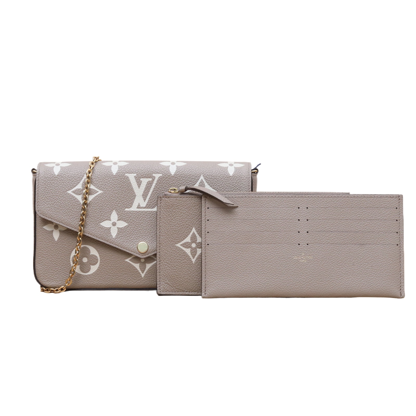 Louis Vuitton POCHETTE FELICIE 21cm in Elephant Gray Leather