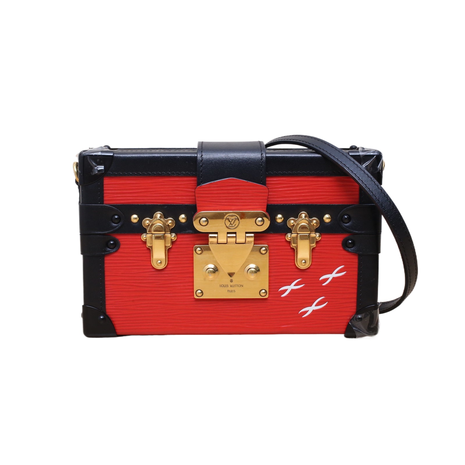 Louis Vuitton PETITE MALLE 18.5cm in Red Leather