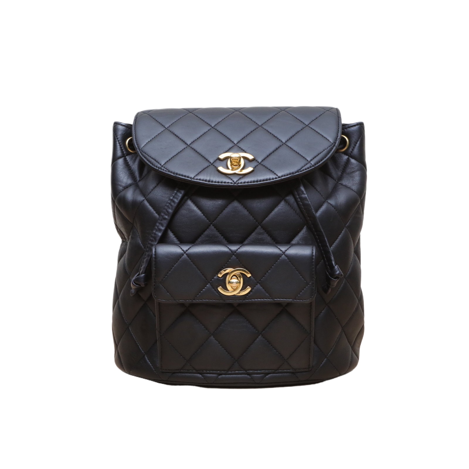 Chanel Vintage Duma Backpack 22cm in Black Leather