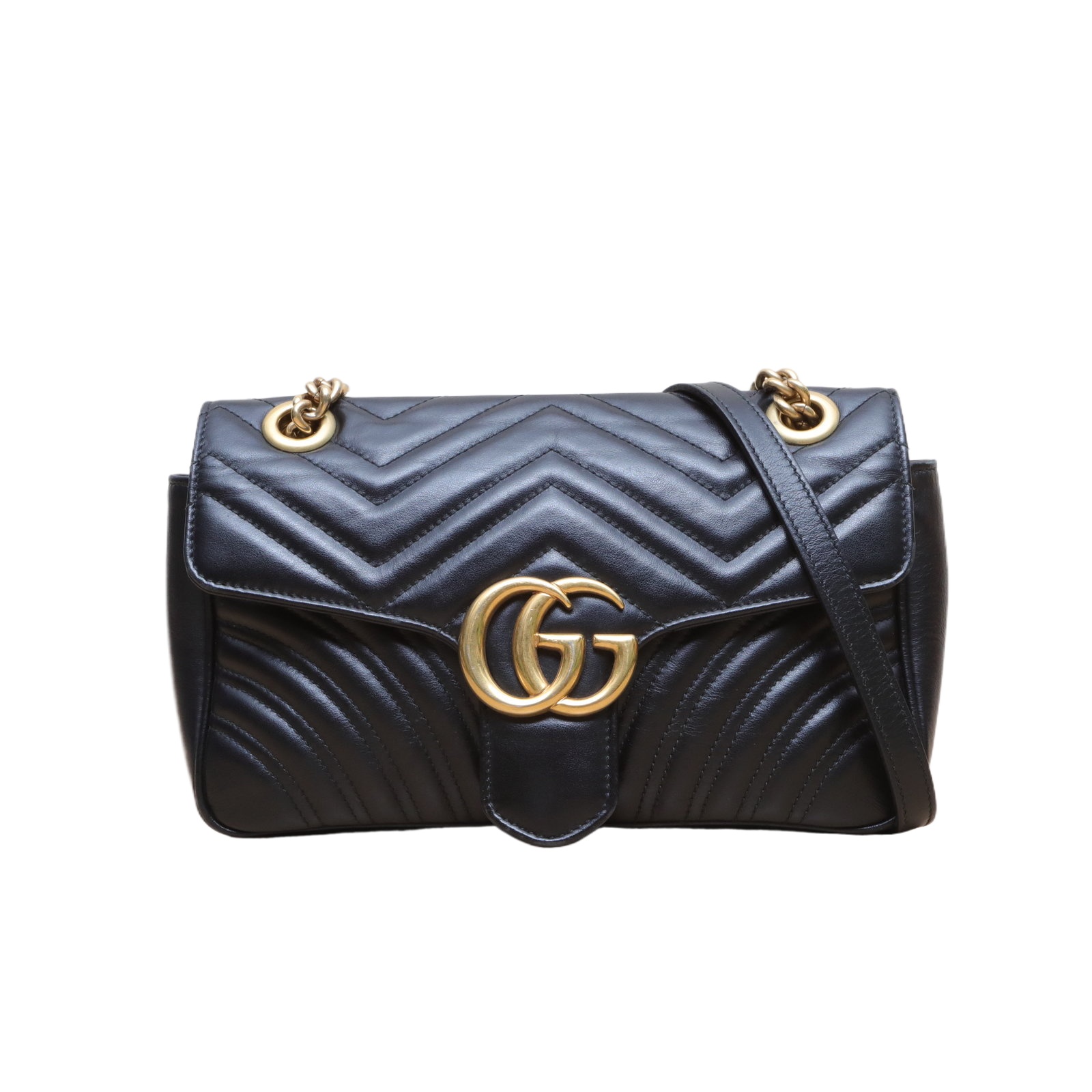 Gucci GG Marmont Backpack Small 26cm in Black Leather