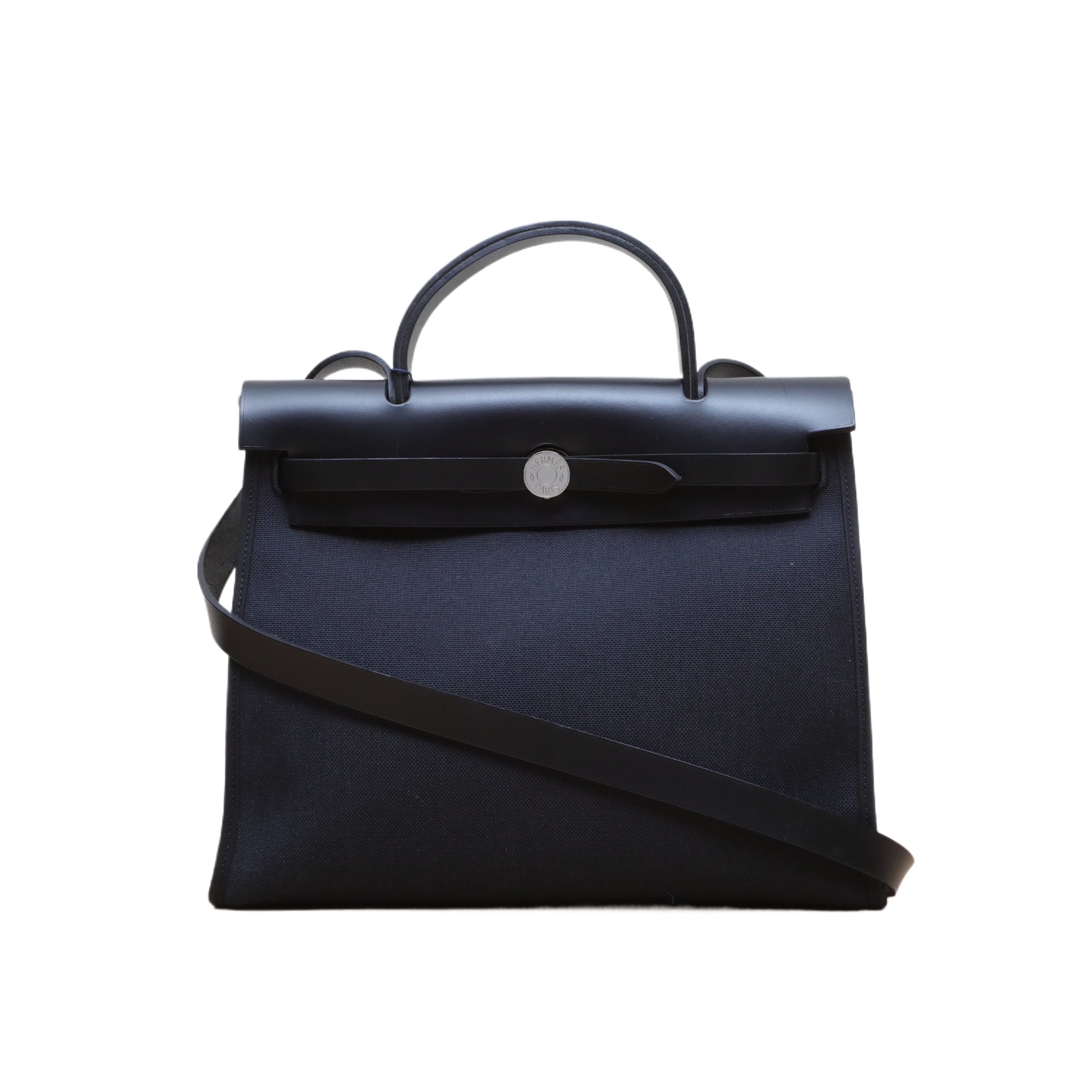 Hermes Herbag 31cm in Black Canvas