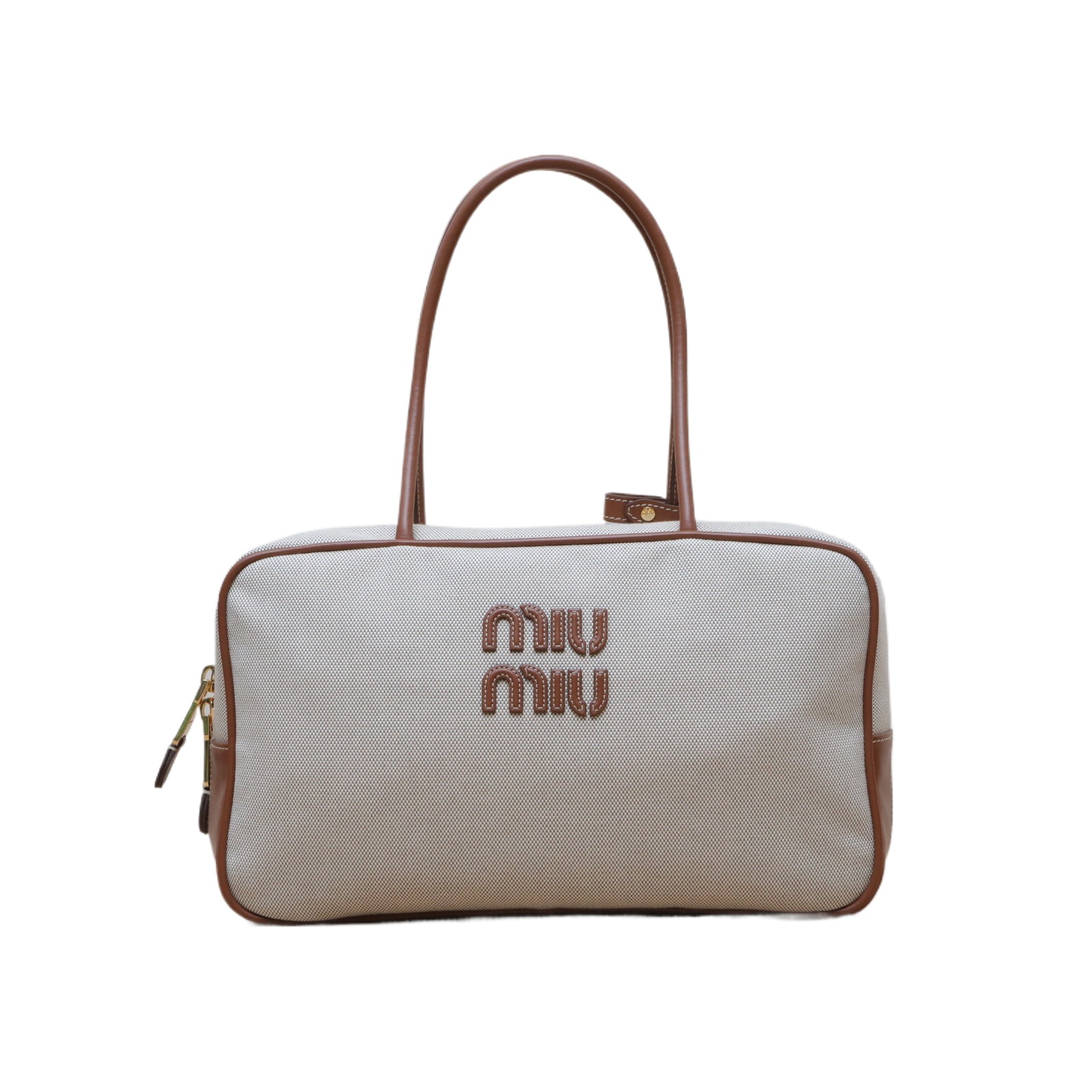 MIU MIU 24SS Logo Tote Bag 34cm in Canvas