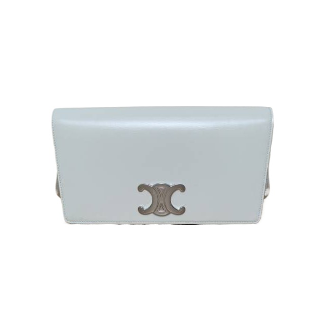 Celine Trapeze Triomphe 26.5cm in White Leather