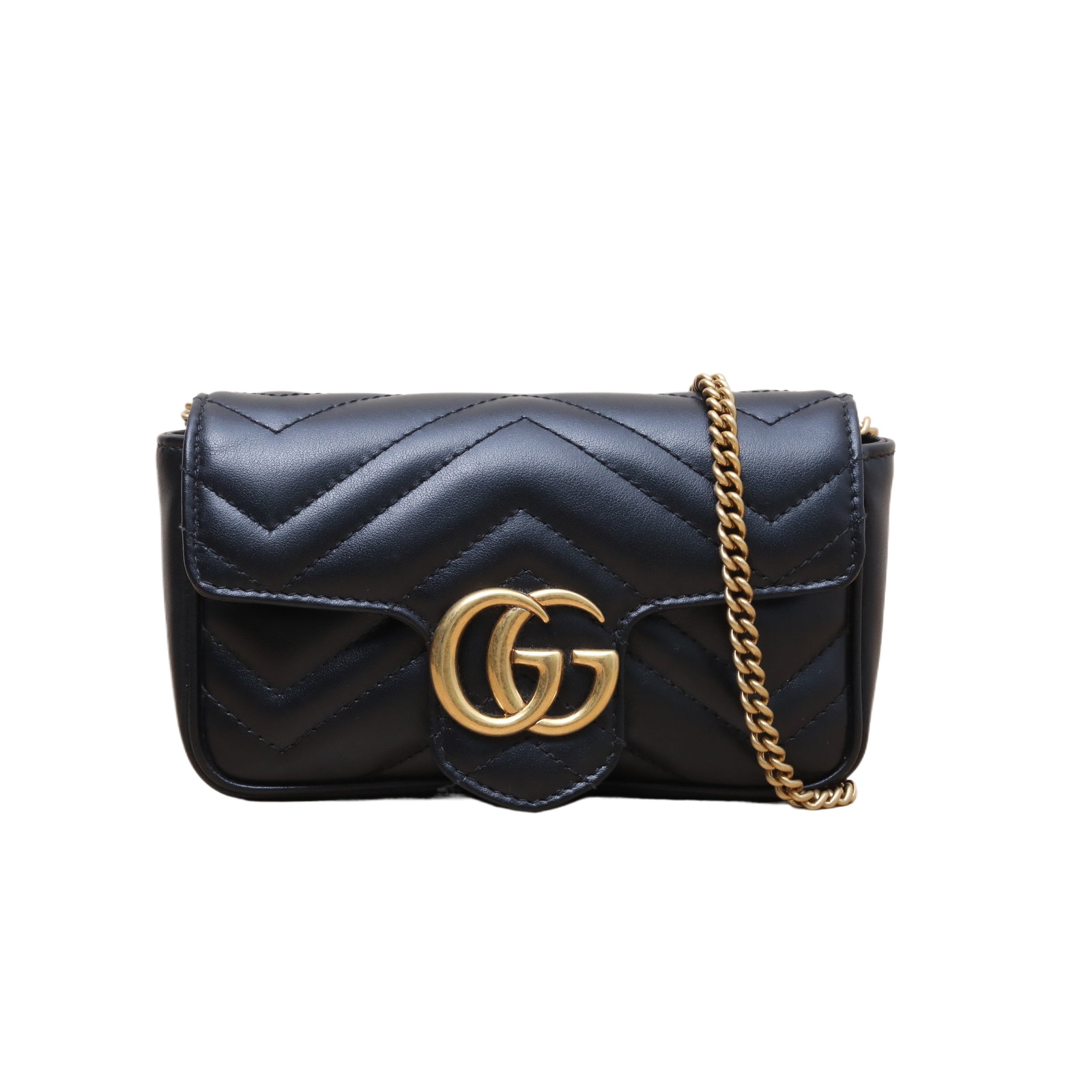 Gucci GG Marmont Backpack Super Mini 16.5cm in Black Leather