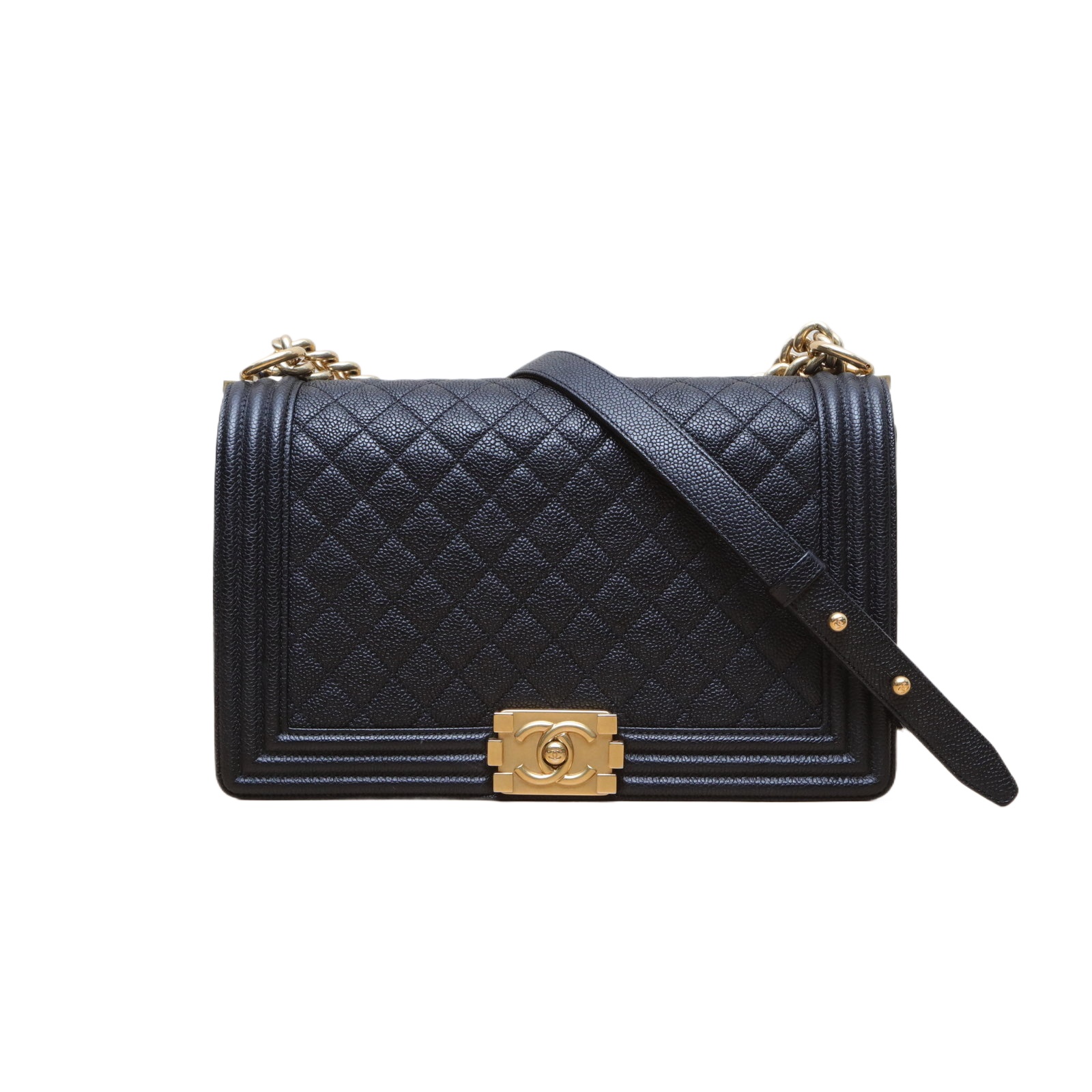 CHANEL Le Boy Medium 28cm in Black Caviar Leather