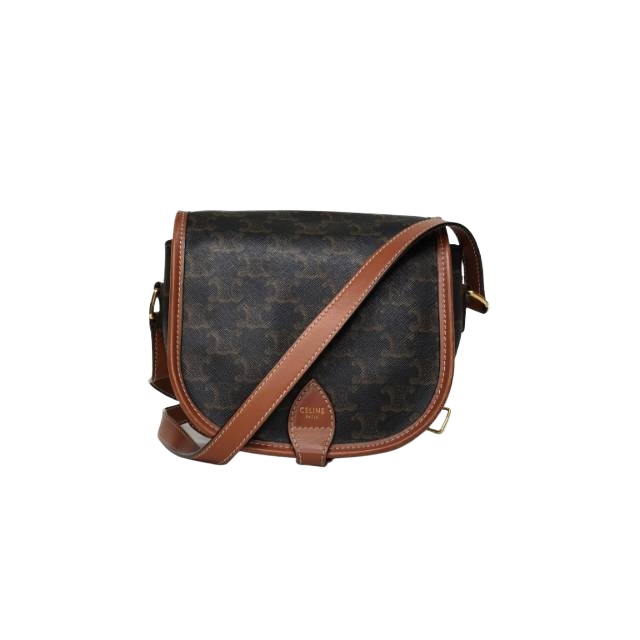 CELINE Folco Medium Saddle Bag 18cm in Monogram PVC