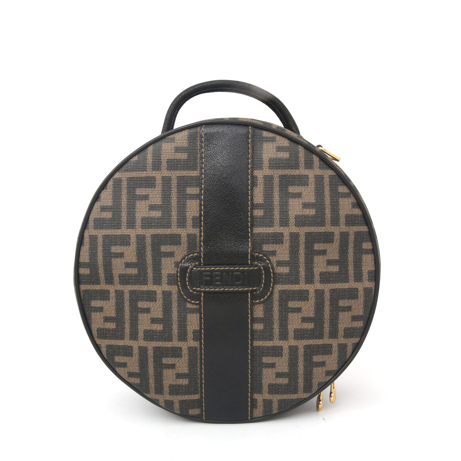 FENDI Round Handbag Monogram PVC