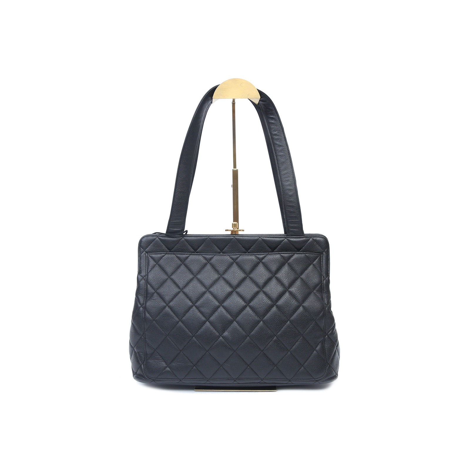 CHANEL Vintage Shoulder Bag Black Leather