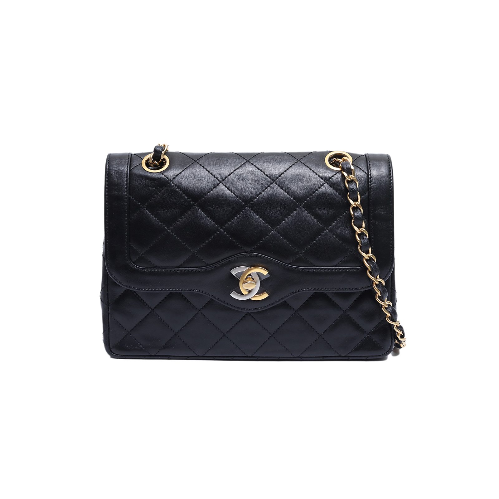 CHANEL Vintage Flap Bag Black Leather