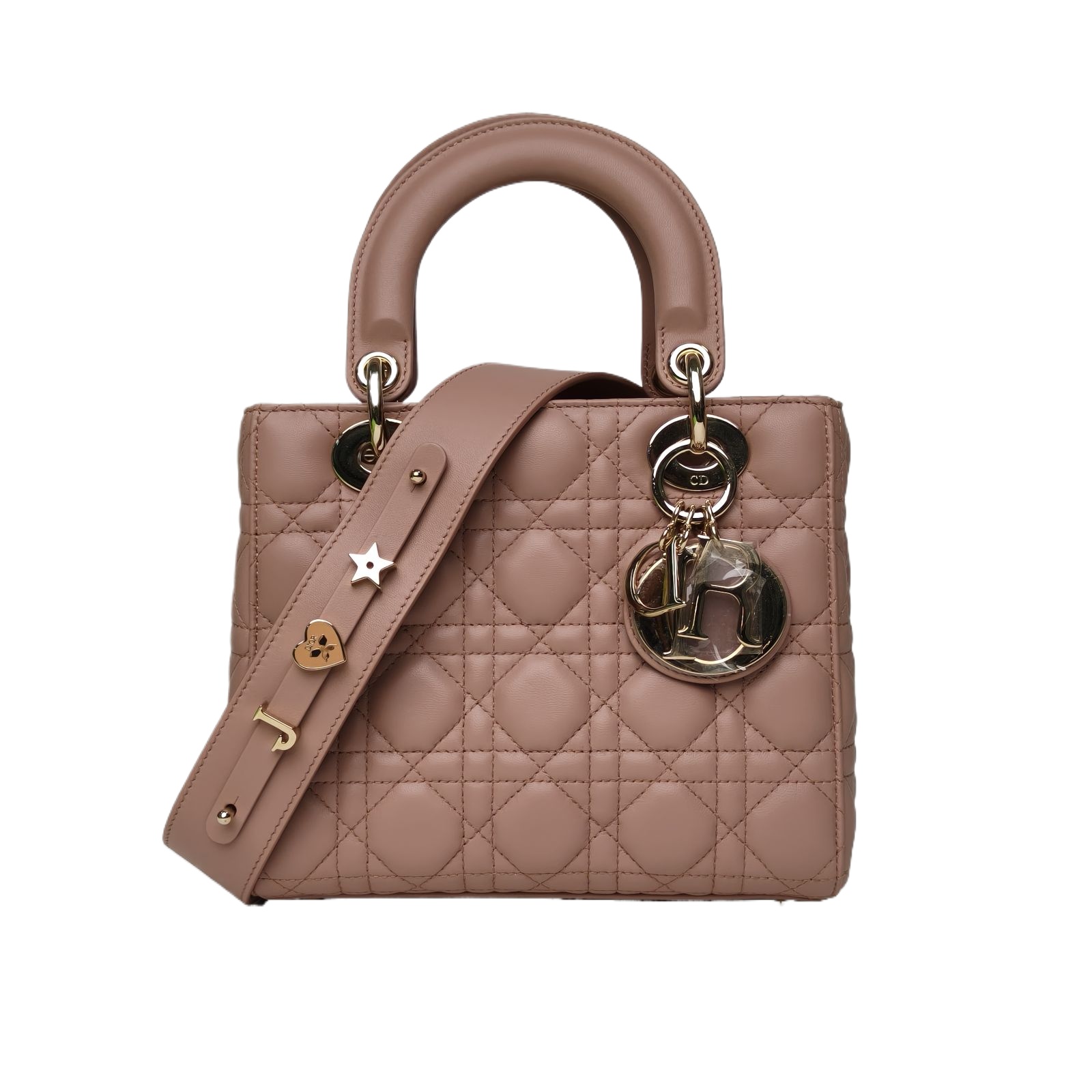 DIOR Lady Dior 4-Grid in Pink Leather