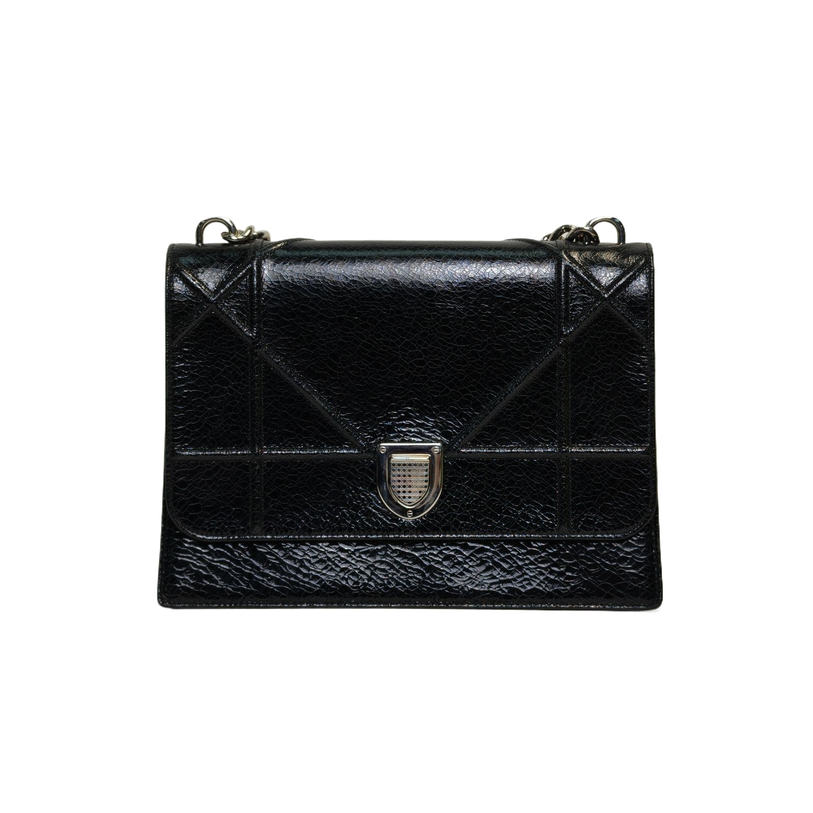 DIOR Diorama Shield Bag Large 29cm in Black Leather