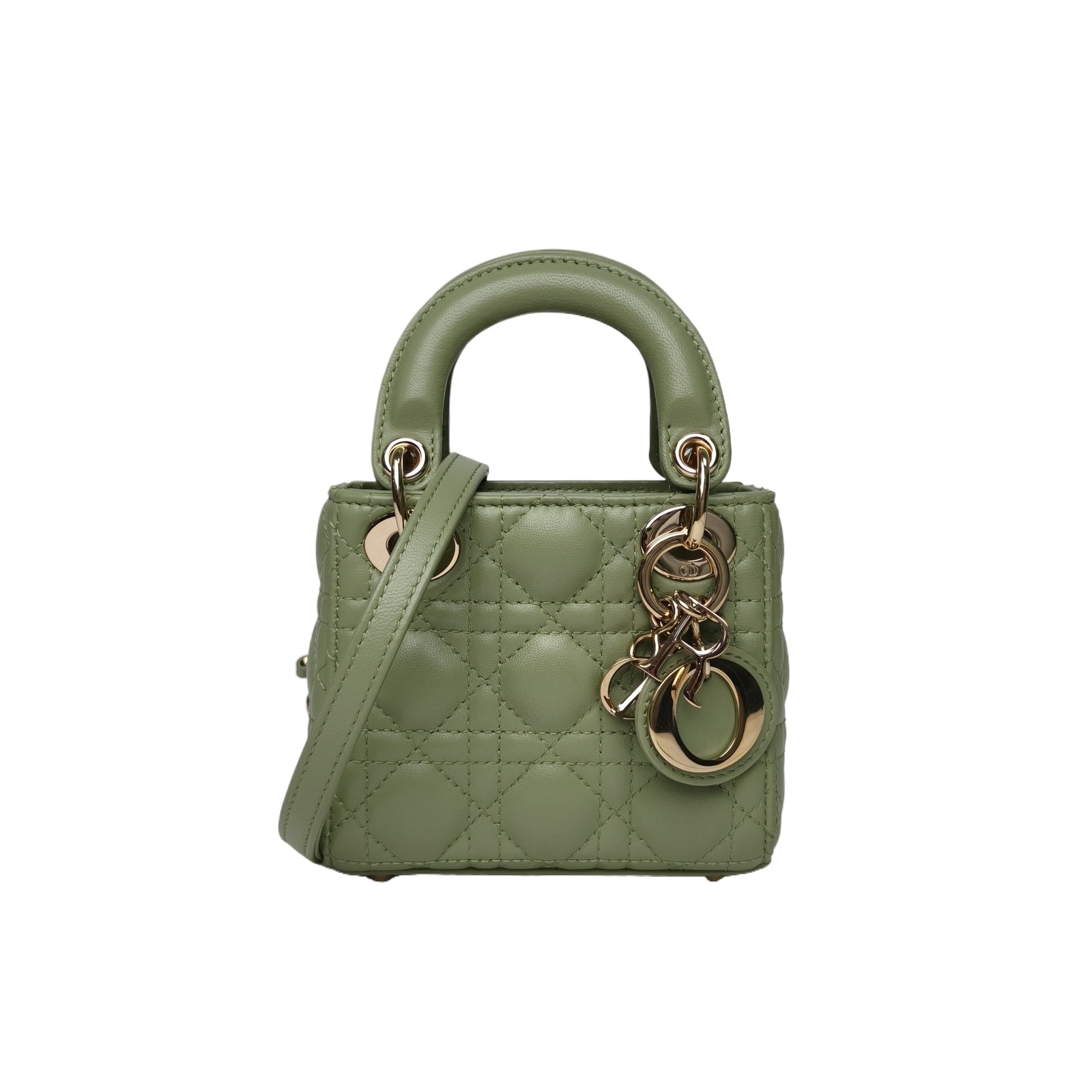 DIOR Lady Dior Mini 12cm in Mint Green Leather