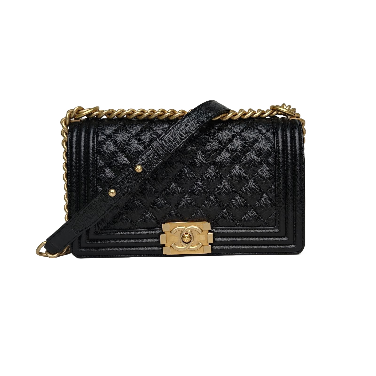CHANEL Le Boy Medium 25cm in Black Caviar Leather