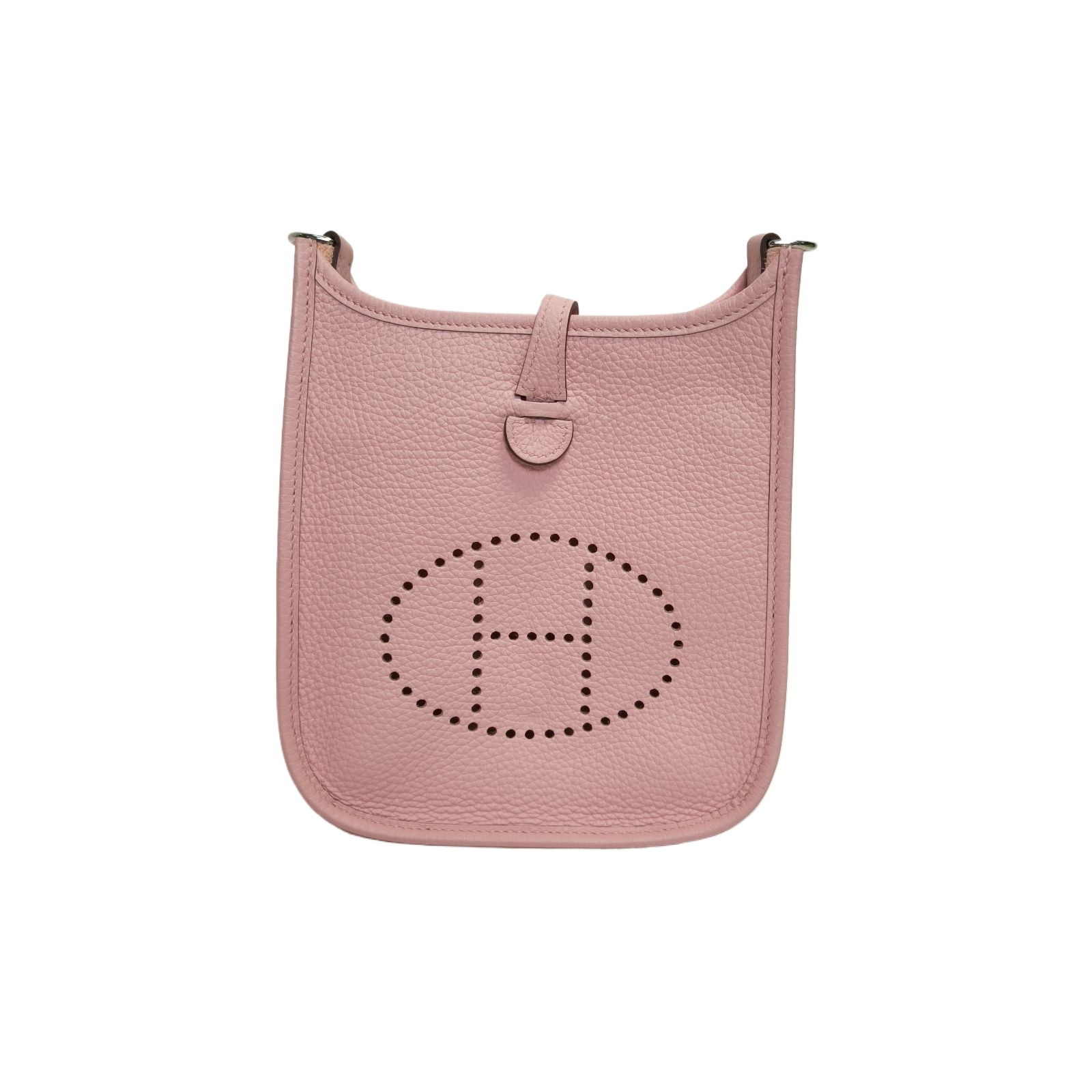 HERMES Evelyne Mini 16cm in Sakura Pink Tourillon Clemence Leather