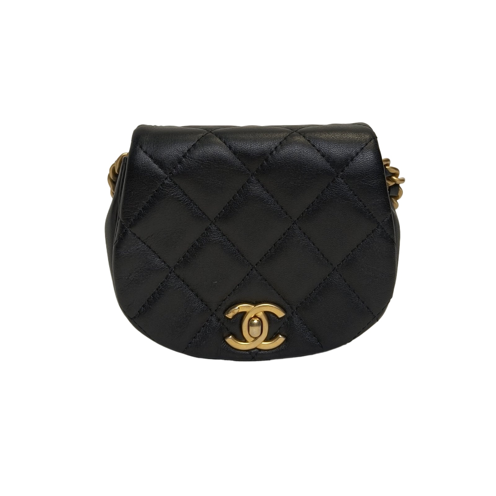 CHANEL Saddle Bag Mini in Black Leather