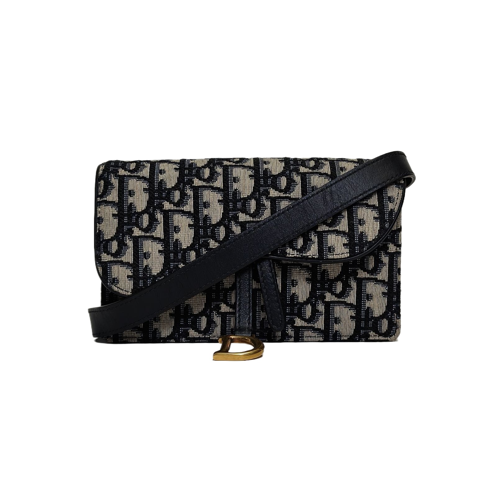DIOR SADDLE Belt Bag 17cm in Navy Canvas