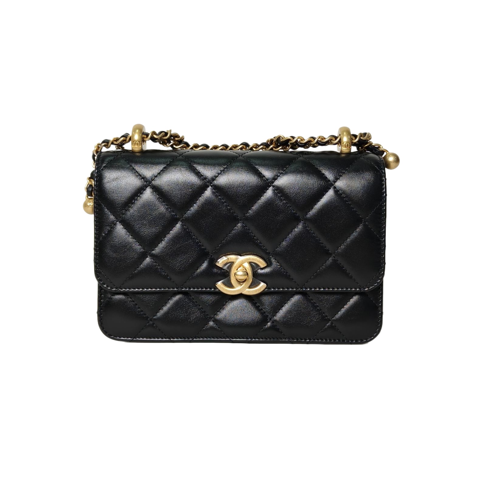 CHANEL 21A CF Flap Bag 19cm in Black Leather