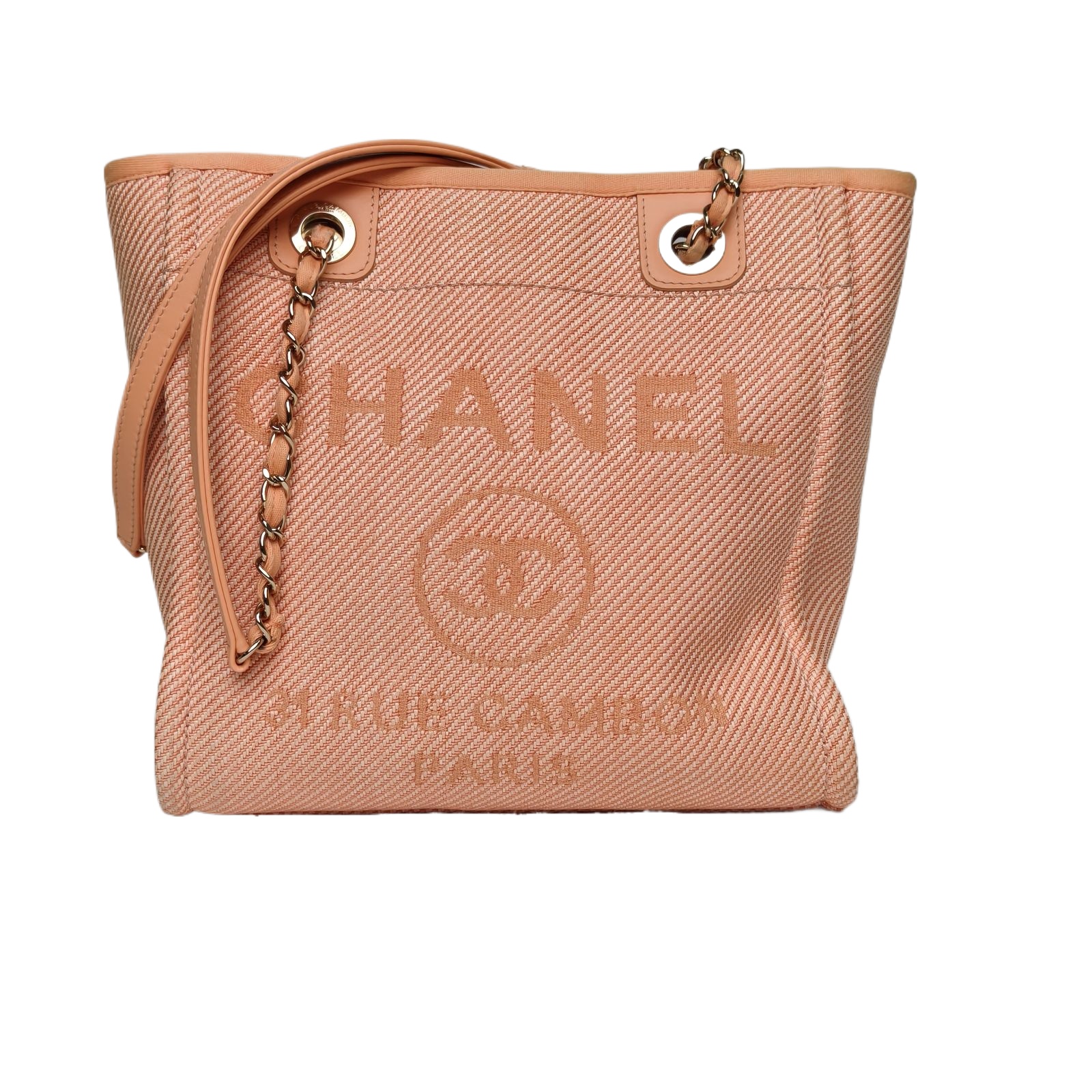 CHANEL Beach Tote Small in Orange Canvas