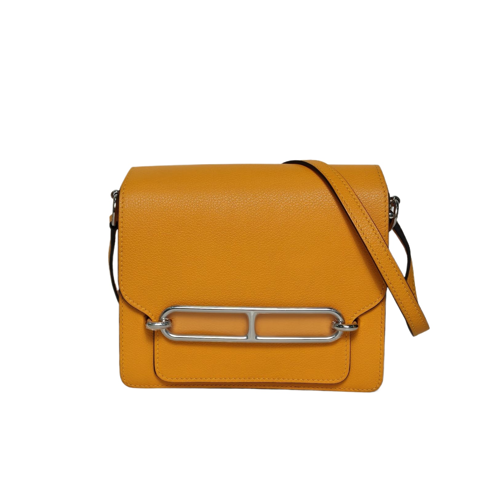 HERMES Roulis 19cm in Sun Yellow Evercolor Leather