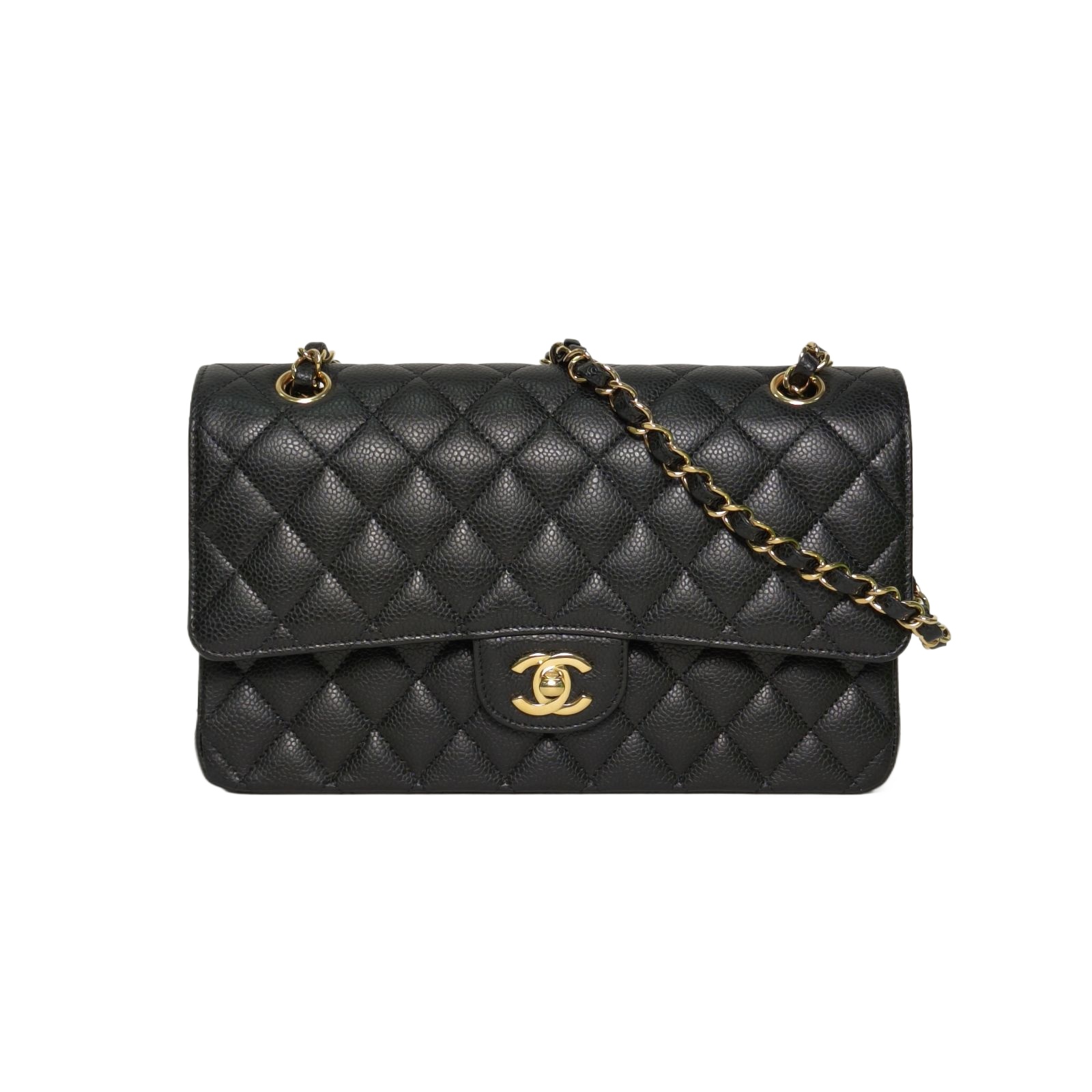 CHANEL CF Flap Bag Medium 25.5cm in Black Caviar Leather