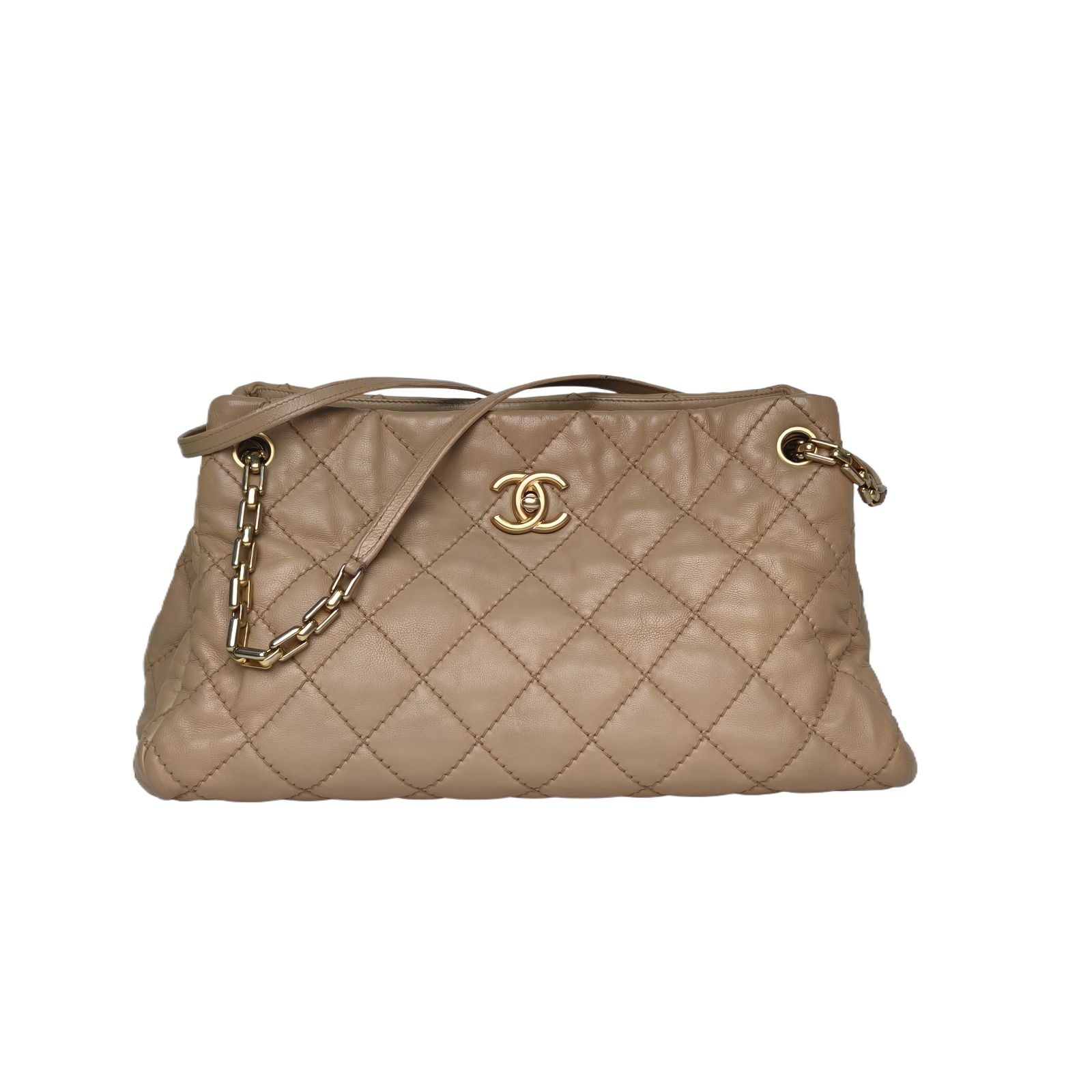CHANEL Vintage Hobo Bag in Beige Leather