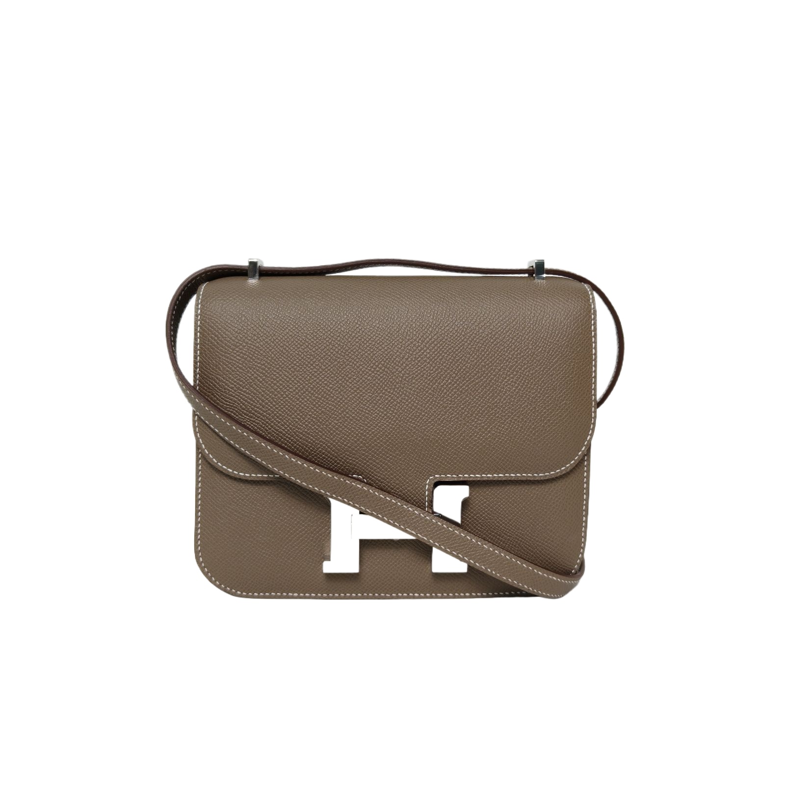 HERMES Constance 19cm in Elephant Gray Epsom Leather