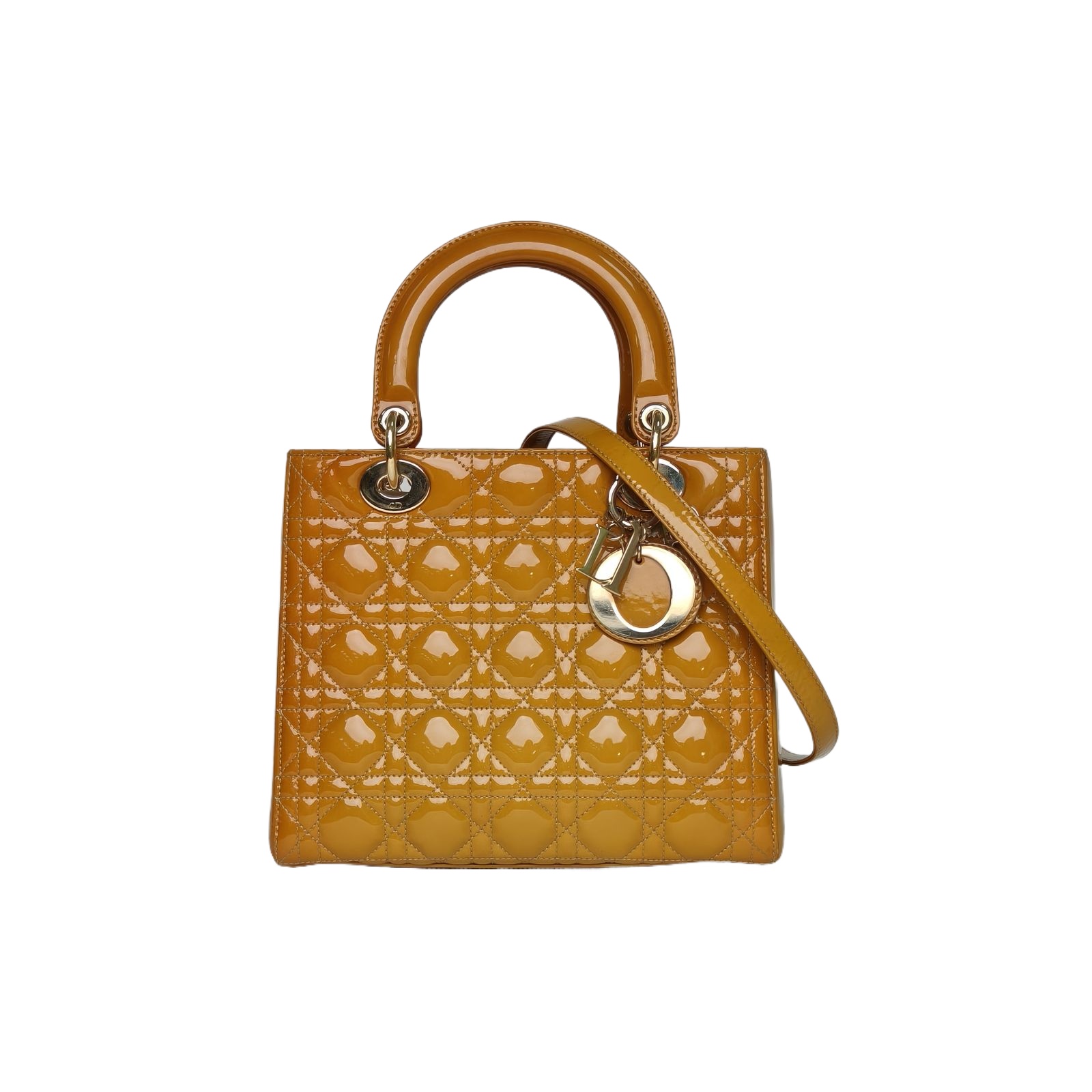 DIOR Lady Dior 5-Grid in Ginger Patent Leather