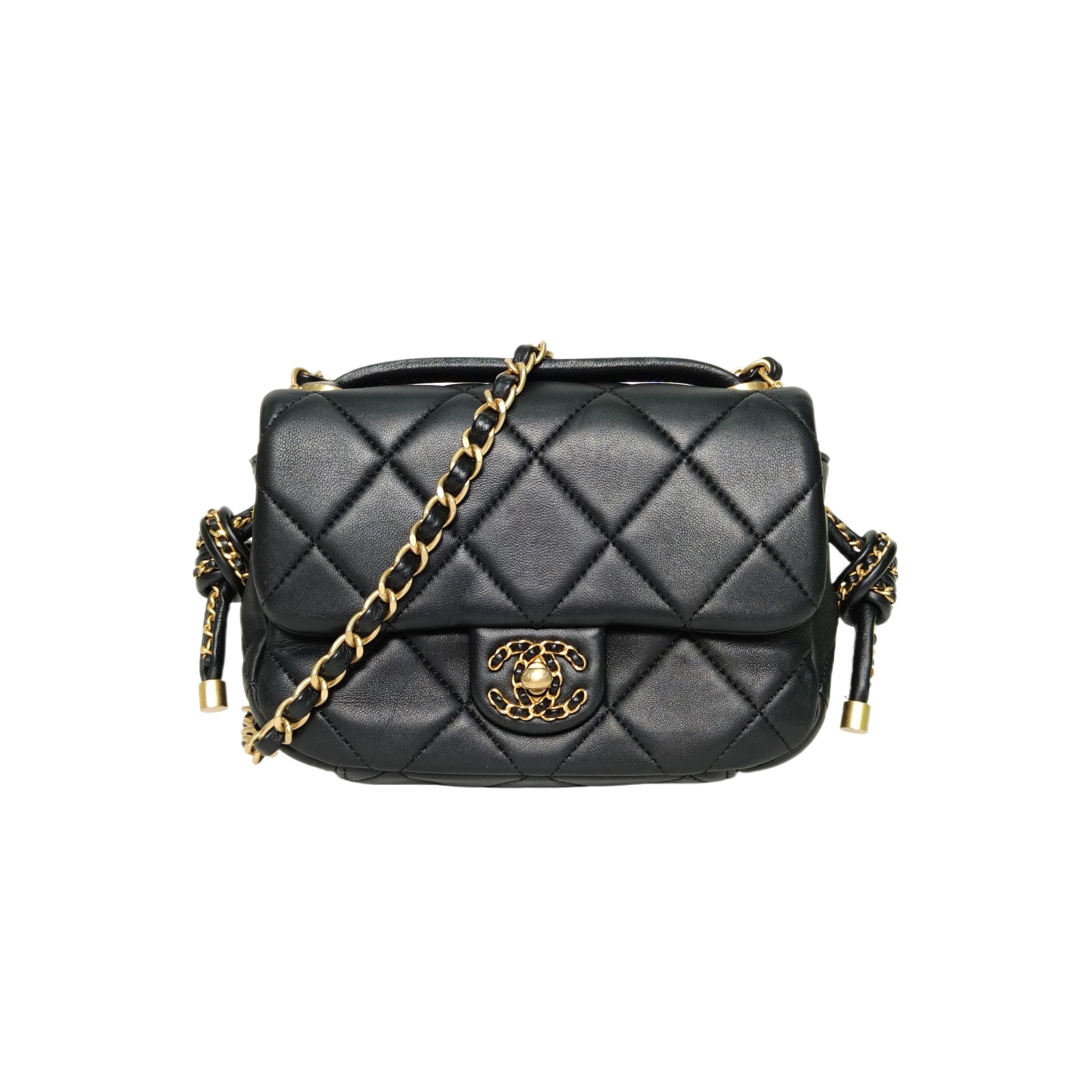 CHANEL 25C Flap Bag 18cm in Black Leather