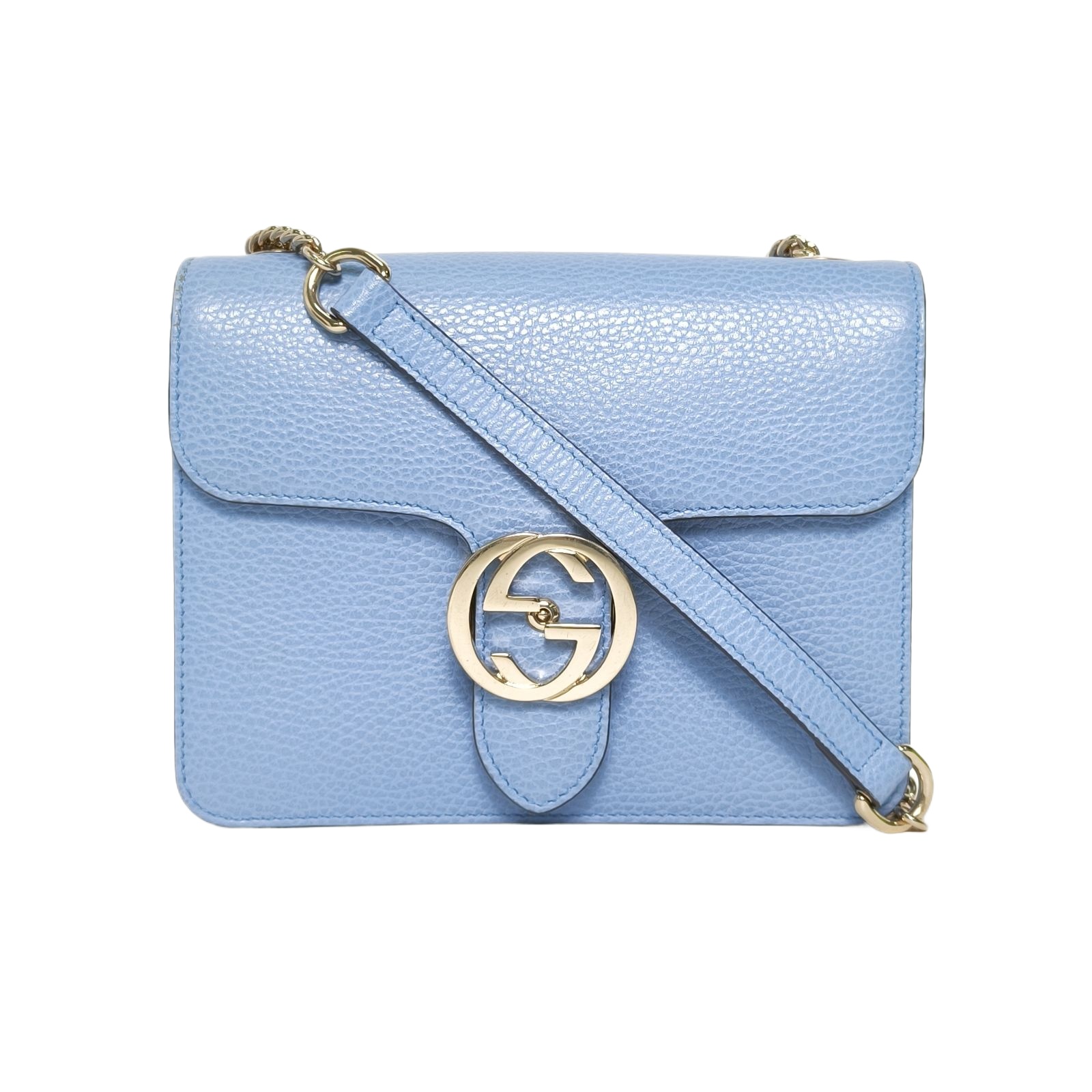 GUCCI Interlock Flap Bag Mini 20 in Leather