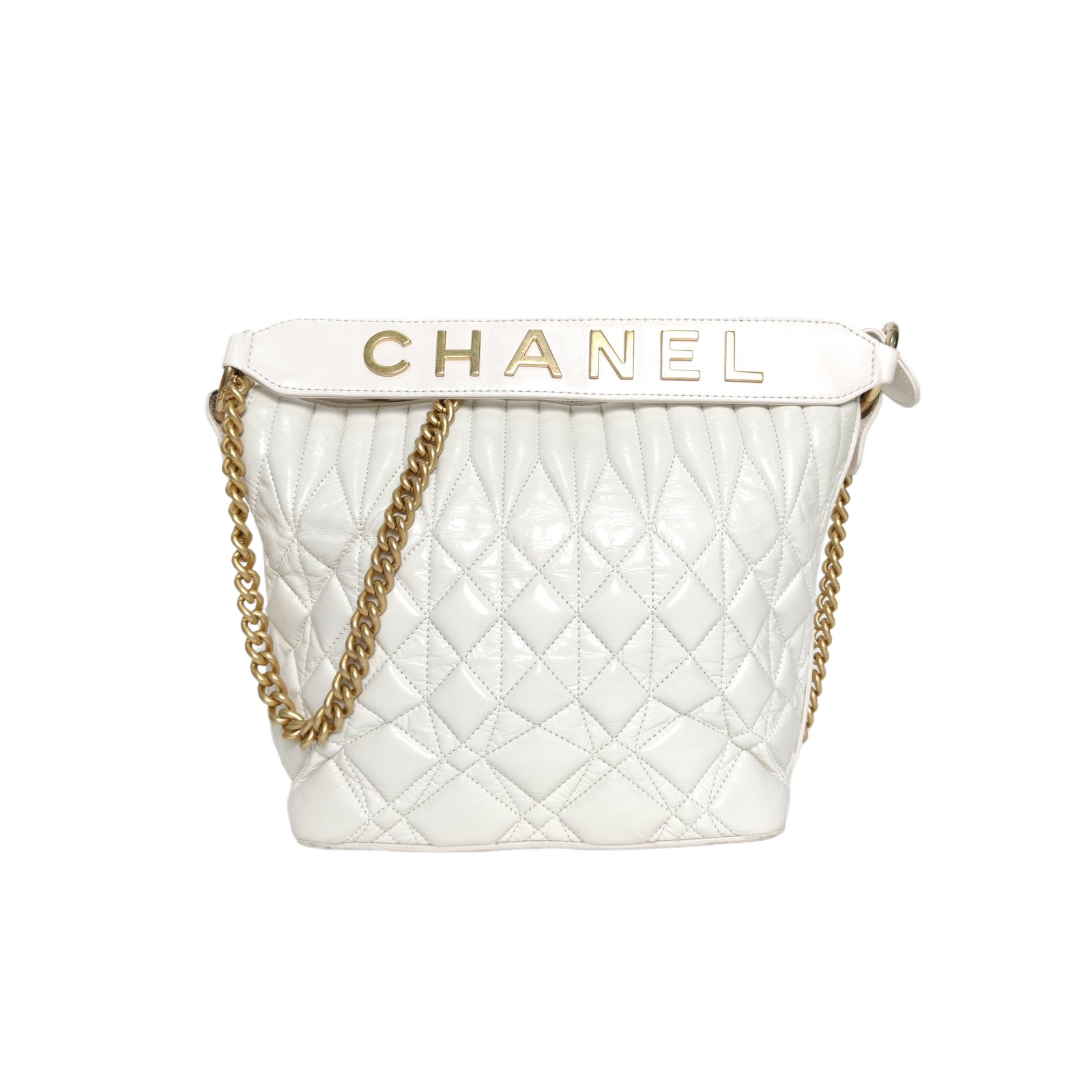 CHANEL Hobo Bag in White Leather