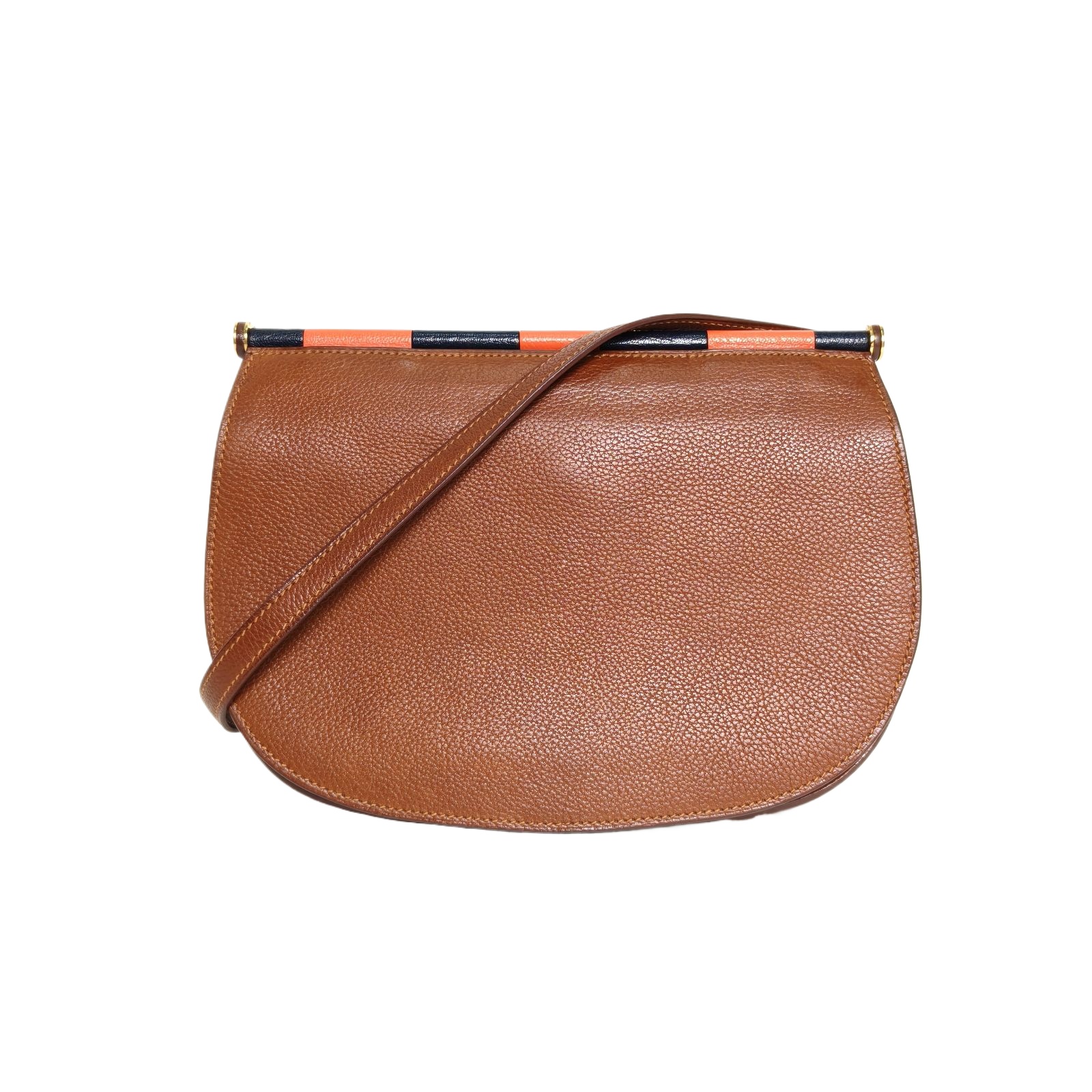 HERMES Saut 25 34 Barenia Leather Saddle Bag