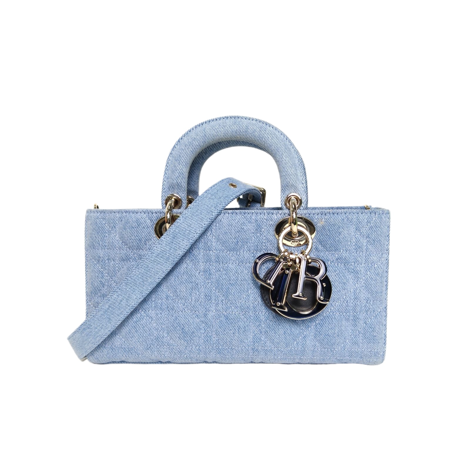 DIOR Lady D-Joy Medium 26cm in Blue Denim