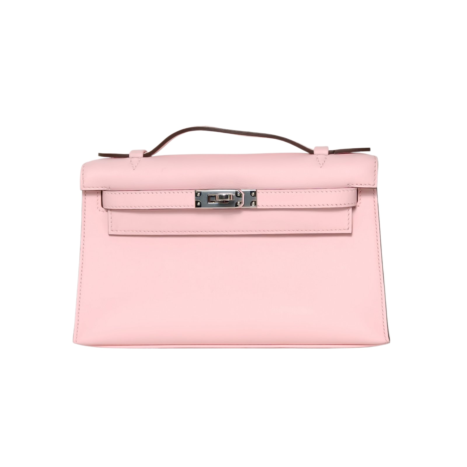 HERMES Mini Kelly 22cm Bag in Rose Sakura Swift Leather