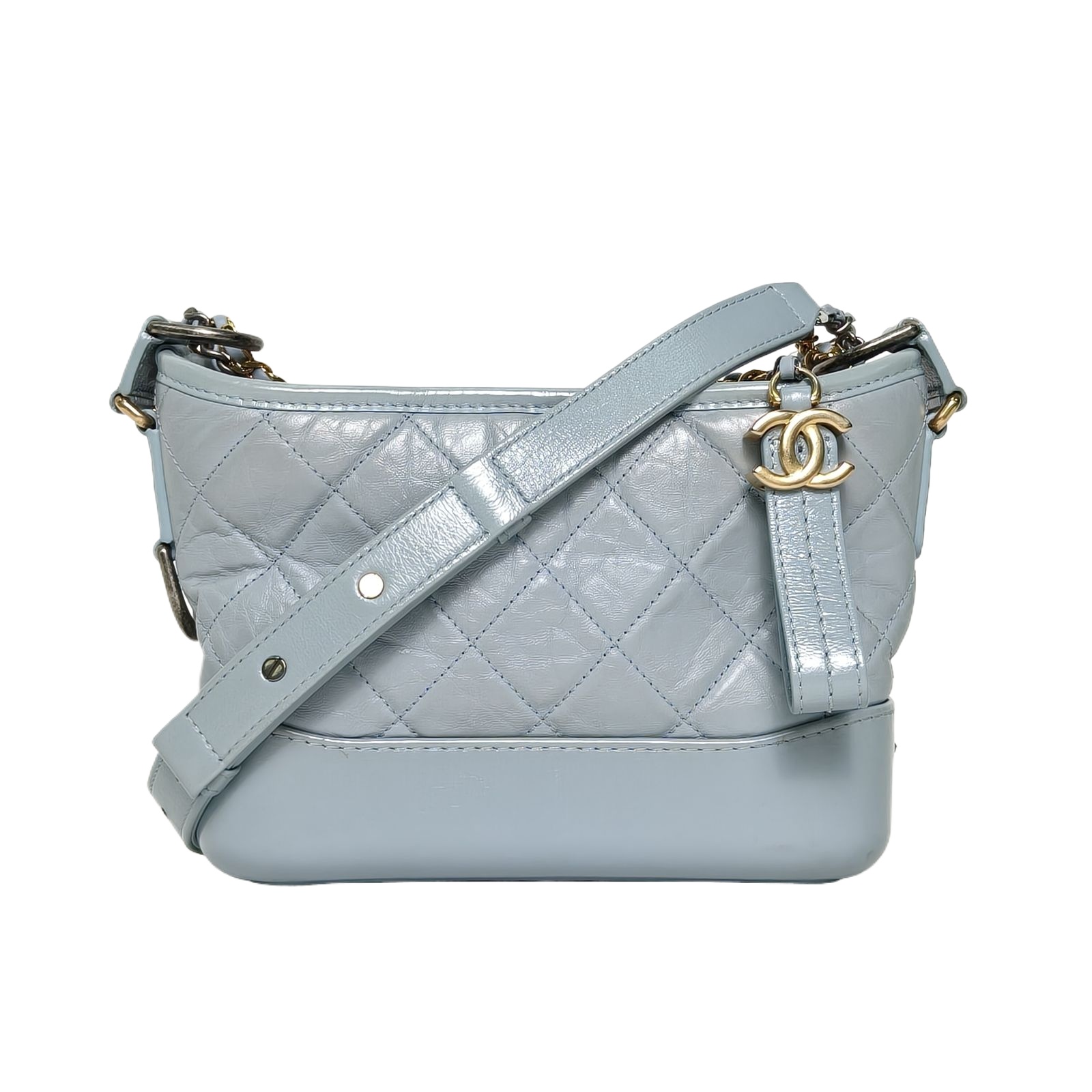 Chanel Gabrielle Small 20cm Hobo Bag in Light Blue Quilted Leather