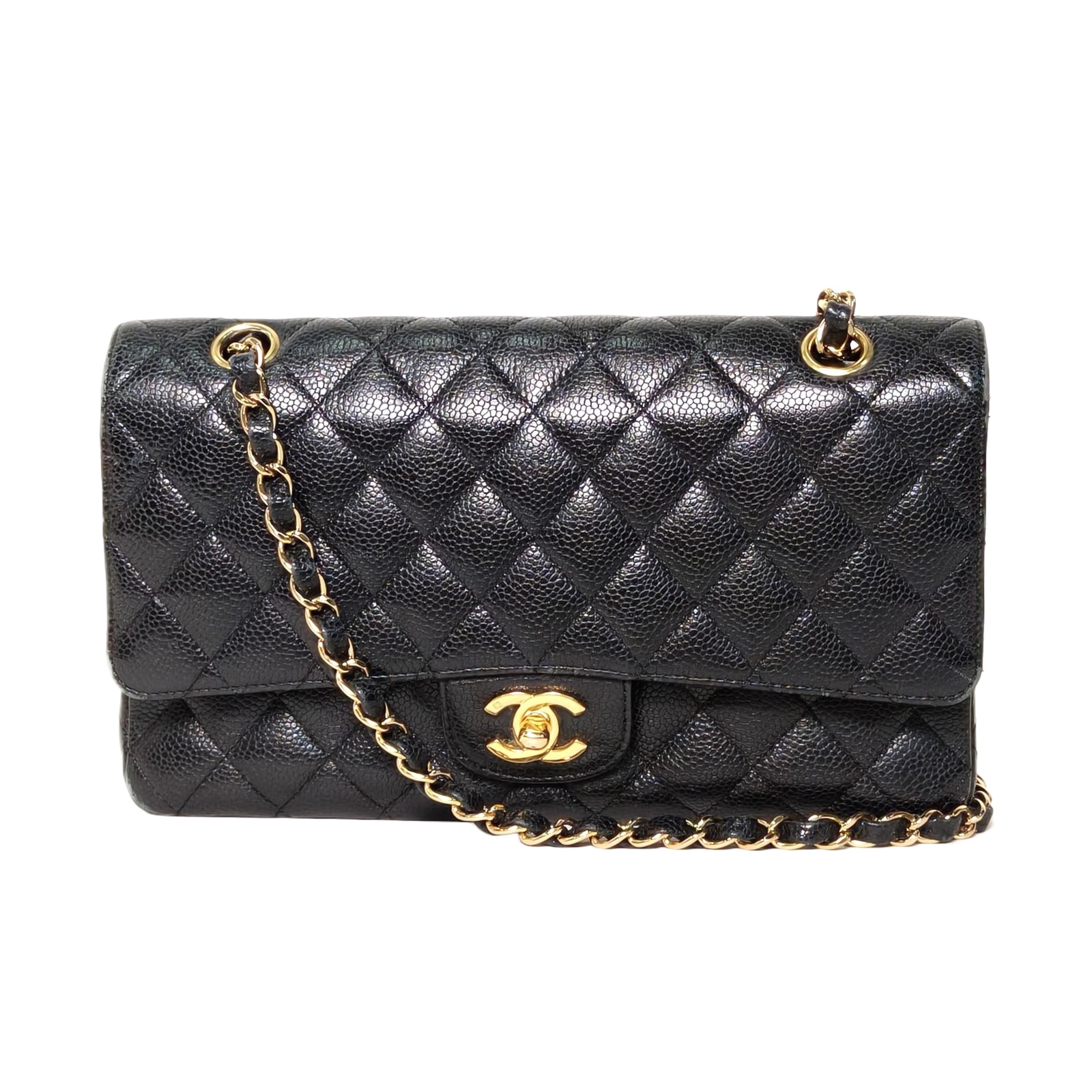 Chanel CF Medium Flap Bag 25.5cm in Black Quilted Leather