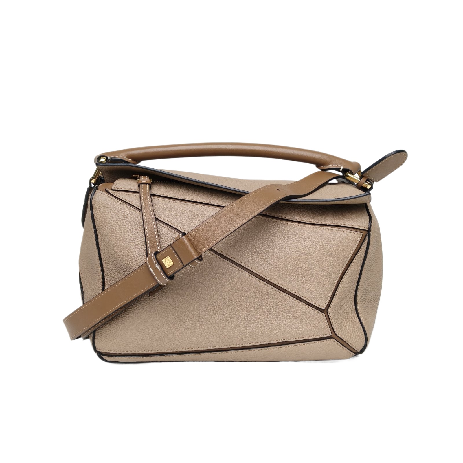 Loewe Puzzle 24 Small Tan Leather Geometric Bag