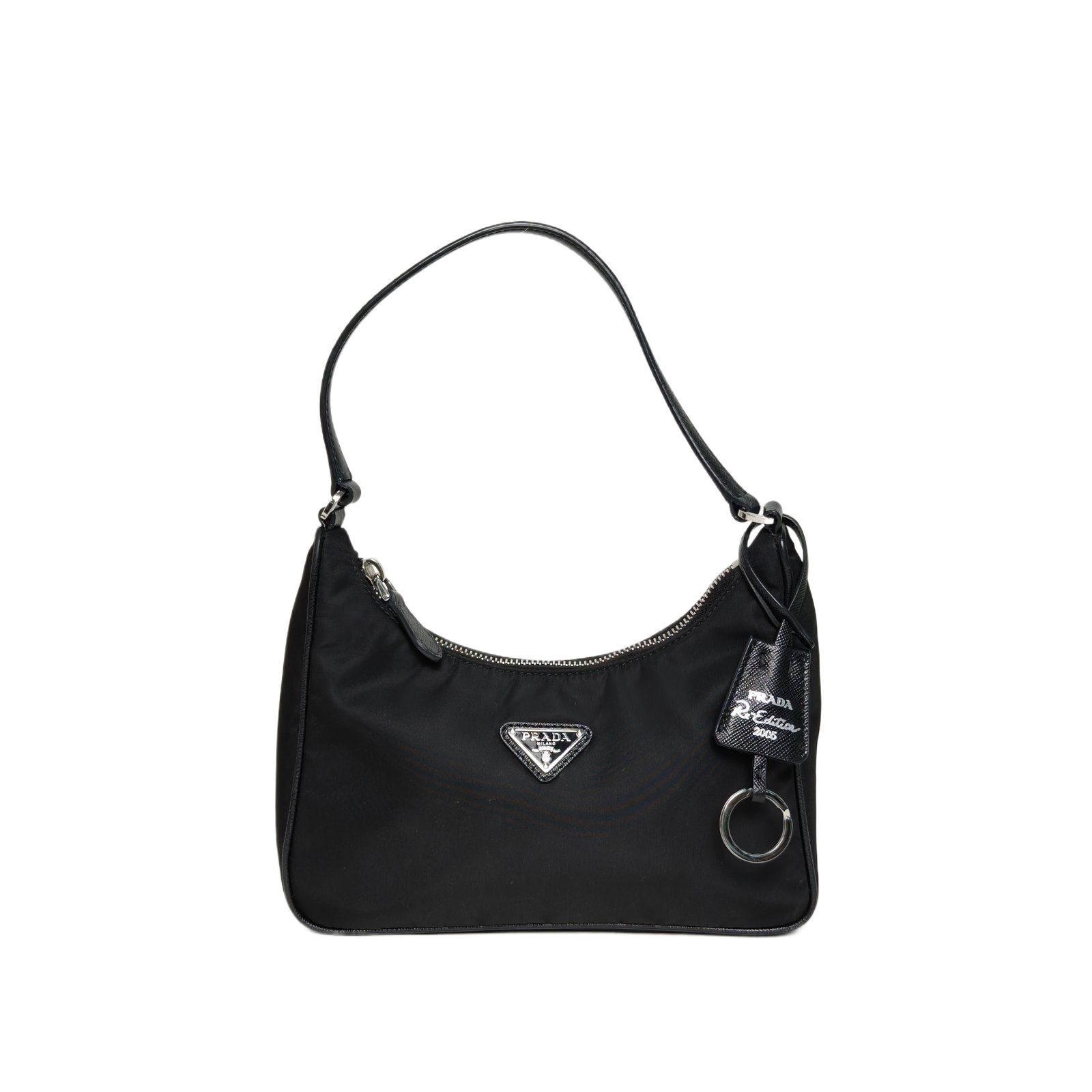 Prada Hobo Underarm Bag in Black Nylon