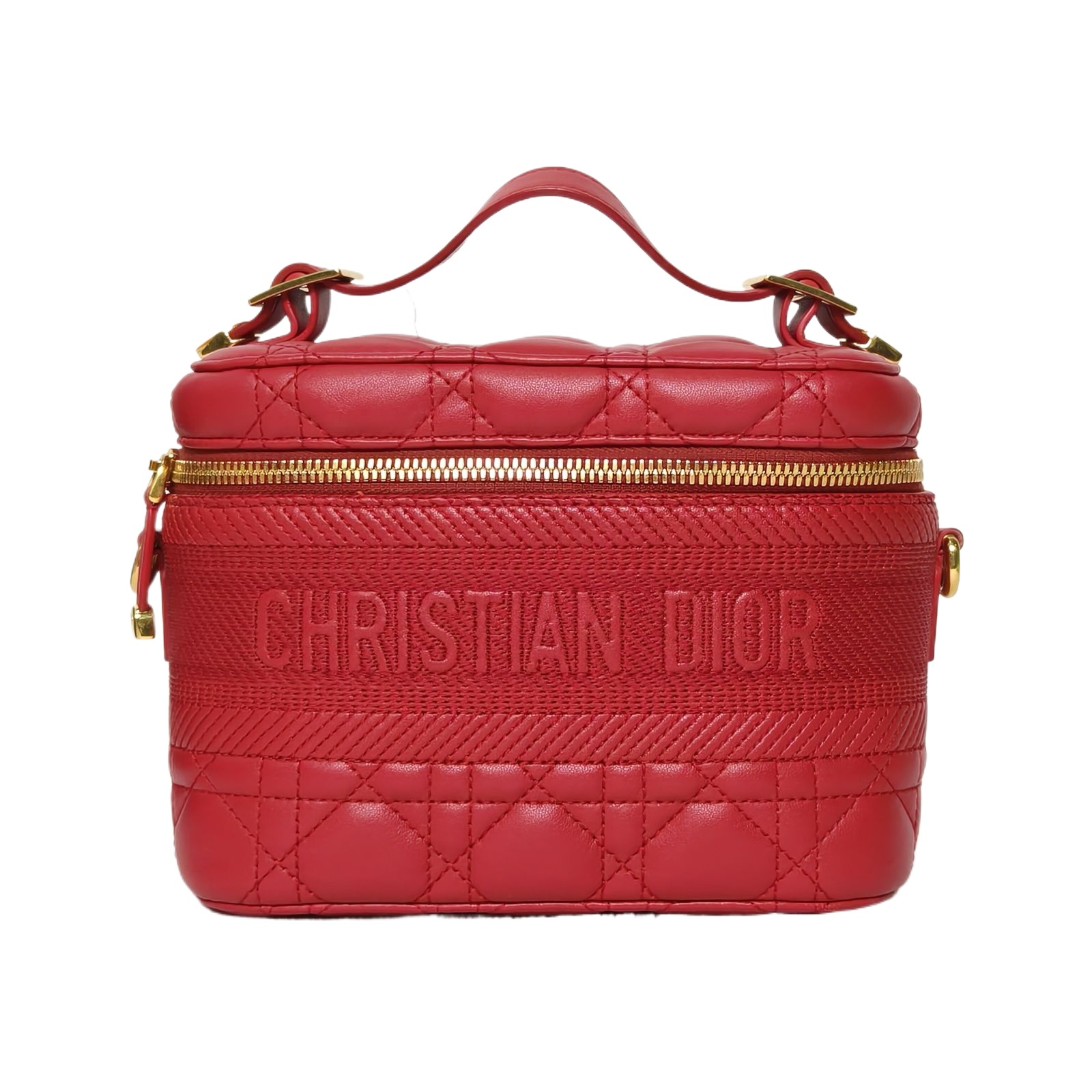 DIOR Diortravel Vanity Case 18.5cm in Red Leather