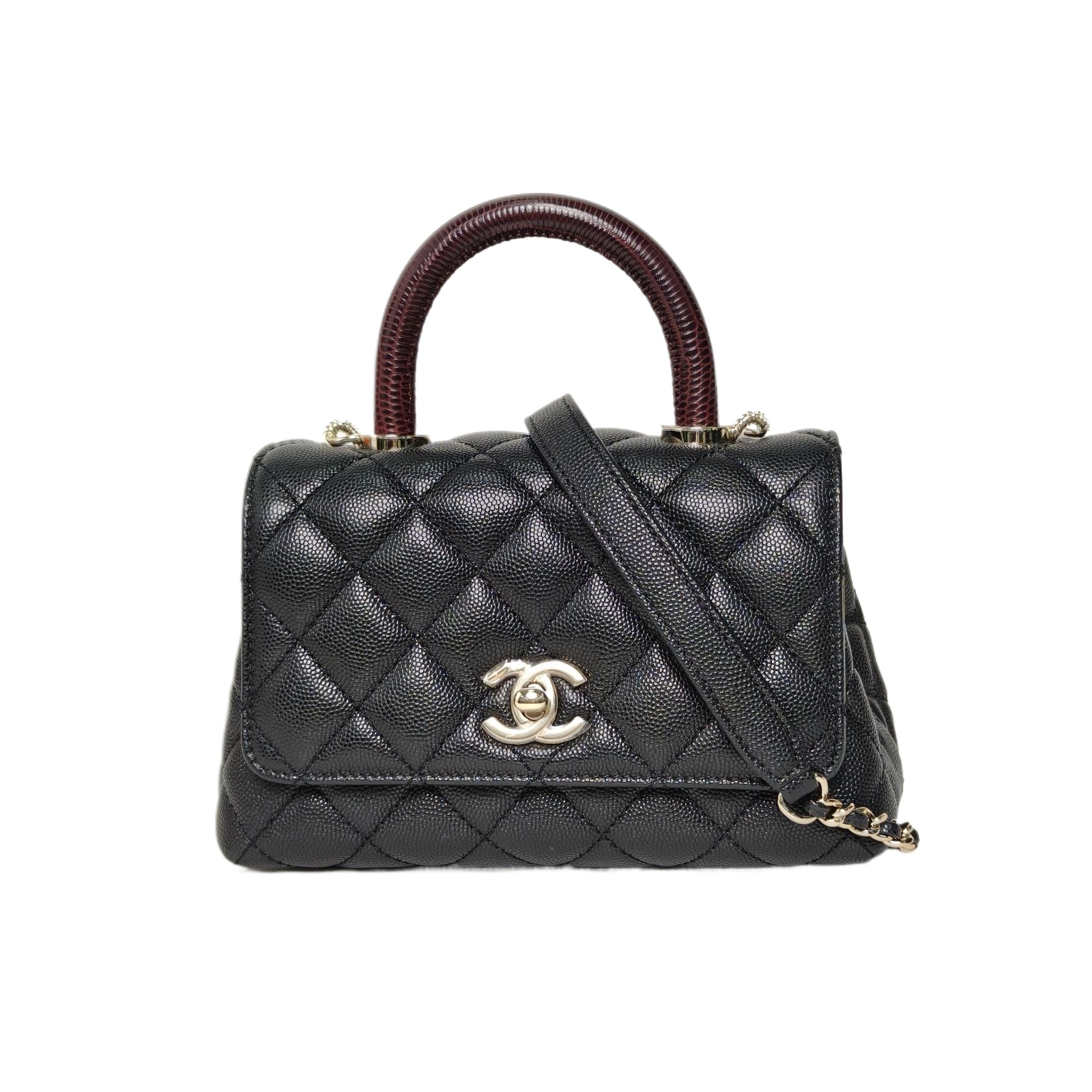 Chanel Coco Handle Mini 19cm in Black Grained Leather