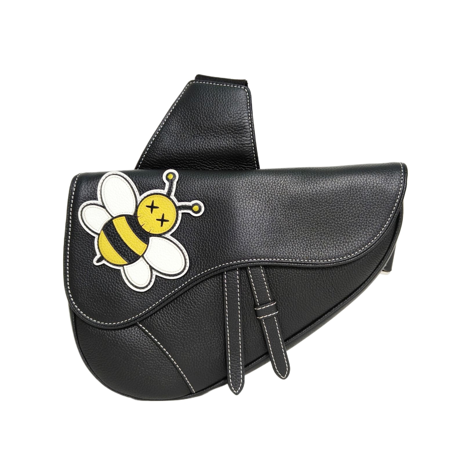 Dior Saddle Chest Bag 26 in Black Leather (Kaws Limited Edition)