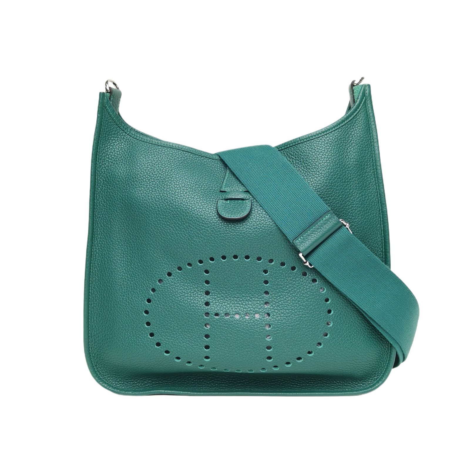 Hermes Evelyne Small 29cm in Green Clemence Leather