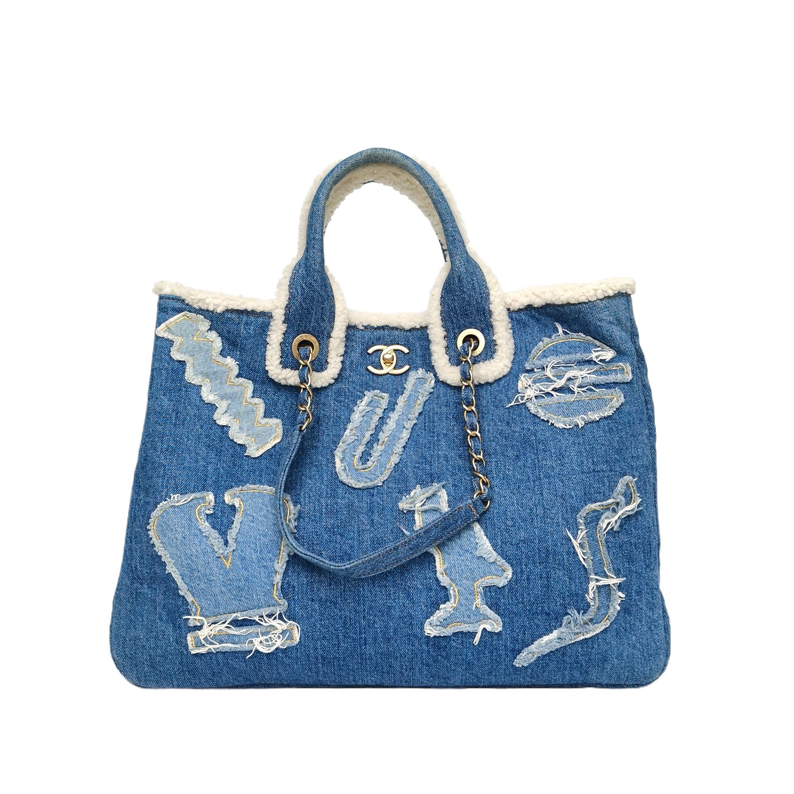 Chanel Shopping Bag 40cm in Blue Denim