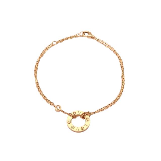 CARTIER LOVE Bracelet With 2 Diamonds 18K Pink Gold