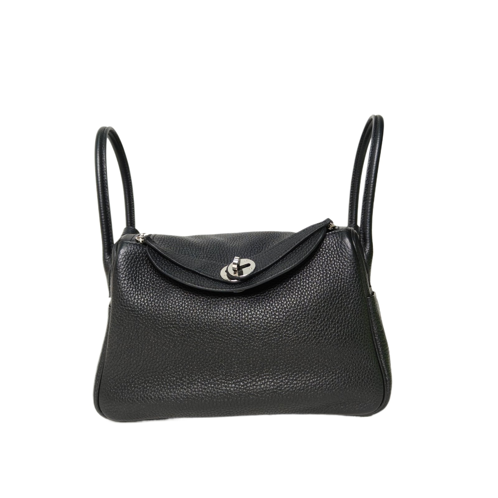 HERMES Lindy 26 in Black Clemence Leather