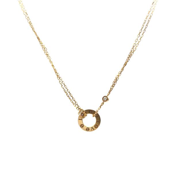 CARTIER LOVE Necklace With 2 Diamonds 18K Pink Gold